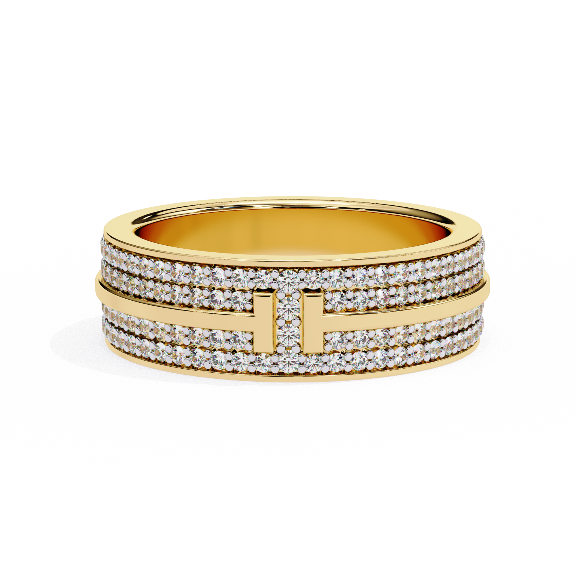 18KT Gold Plated Round Cut Twinelle Pavé Ring