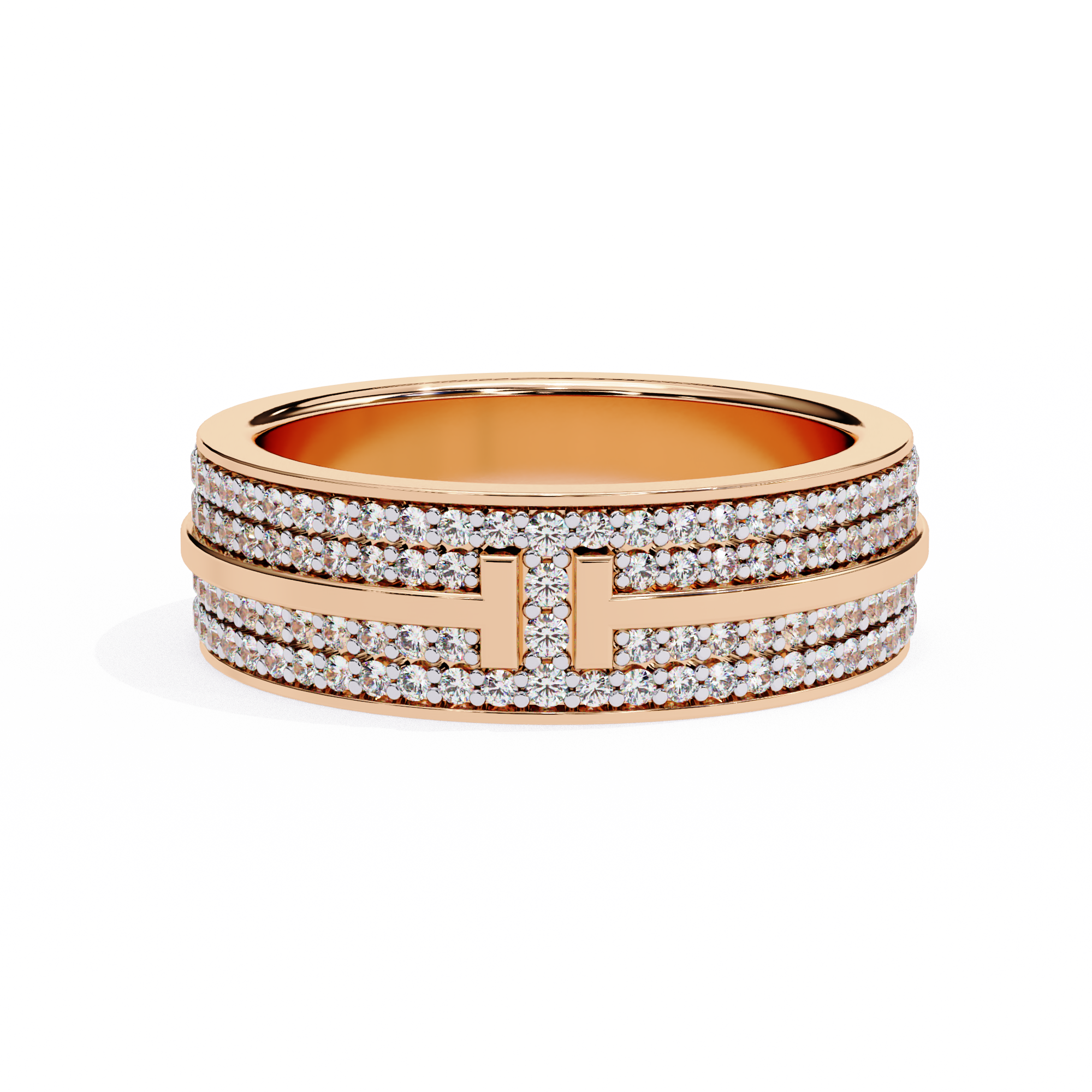 18KT Gold Plated Round Cut Twinelle Pavé Ring