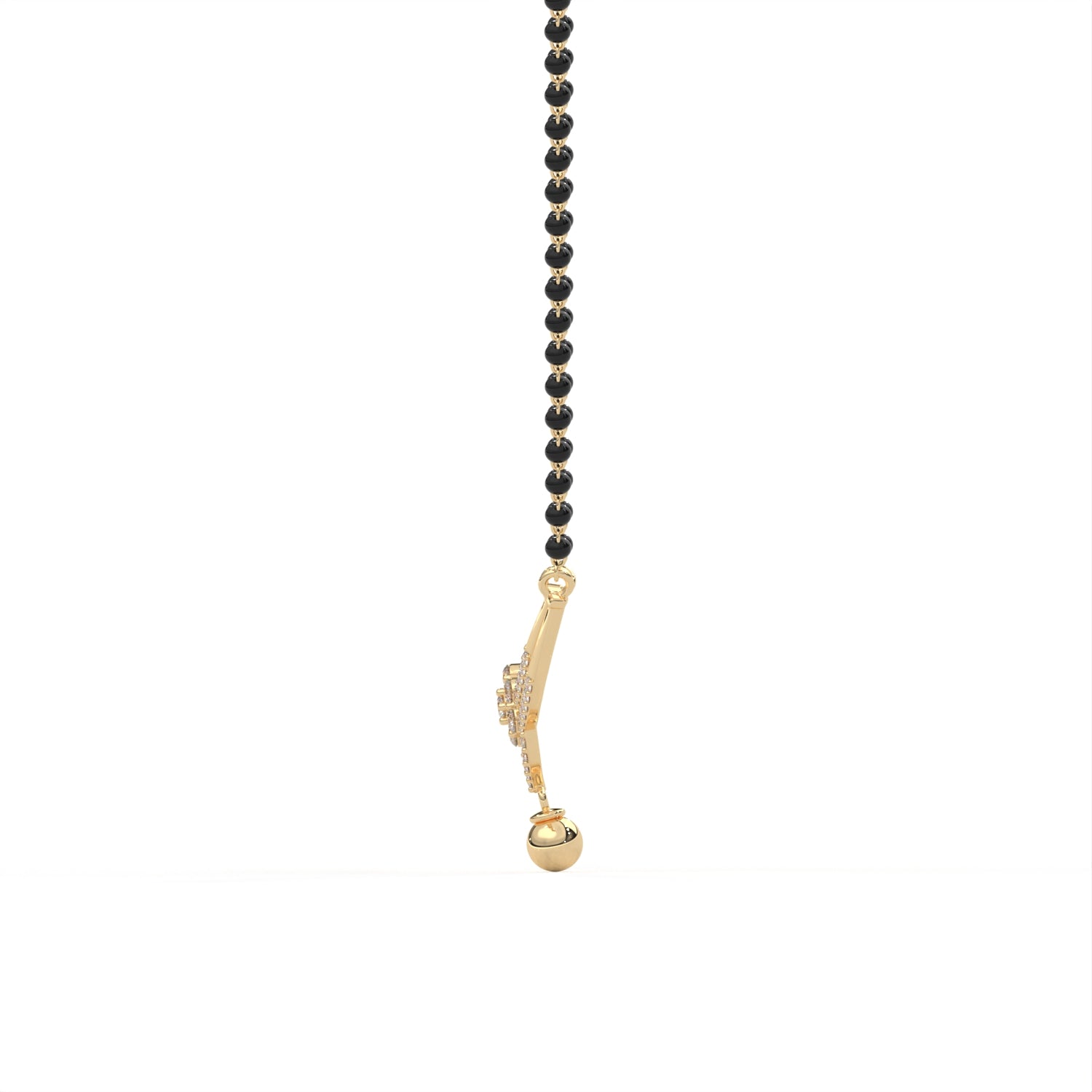 18KT gold Plated Diamond Mangalsutra pendant features a V-shaped design