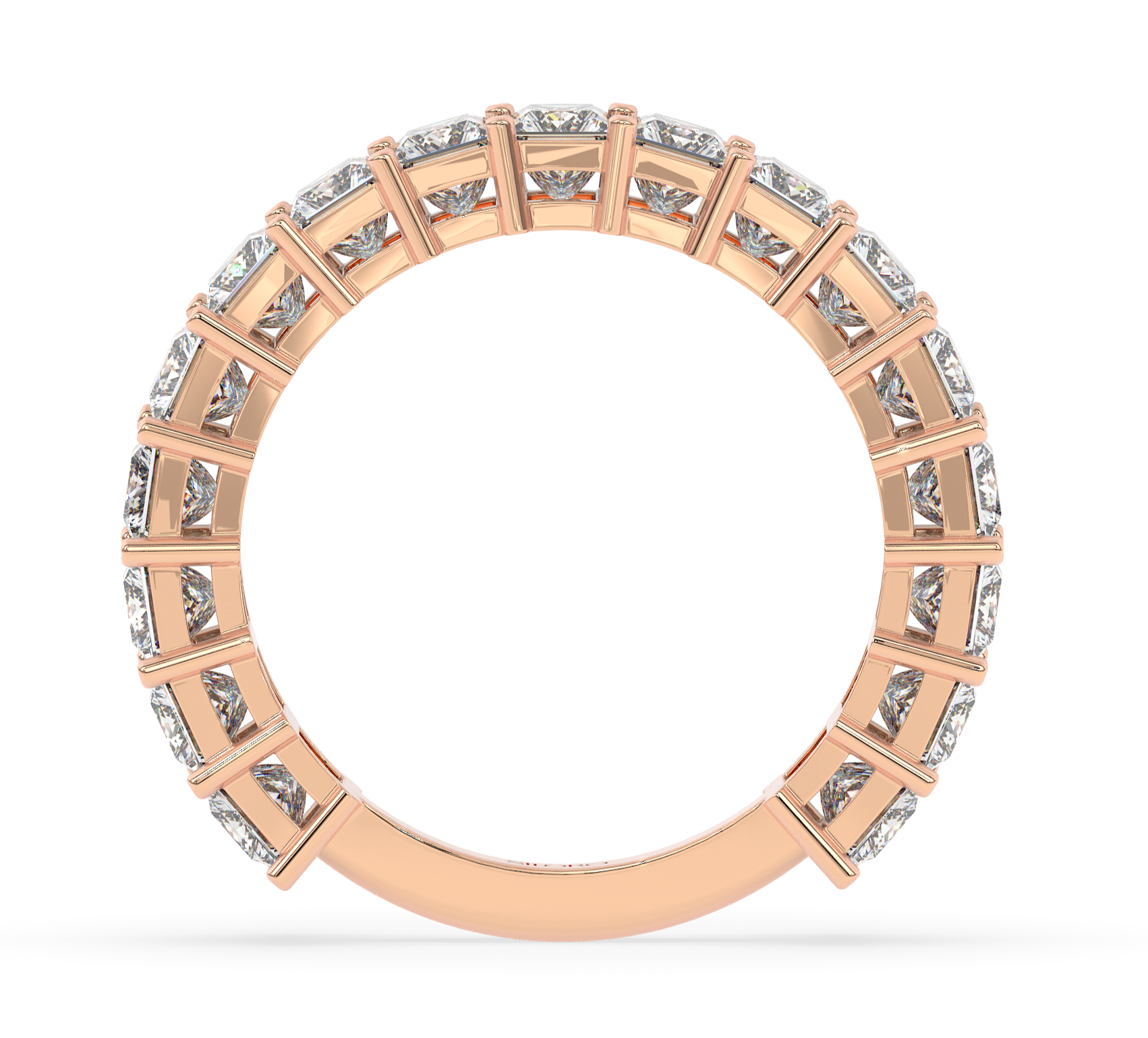 18KT Gold Plated 3.4 CT Emerald Cut half Eternity Ring