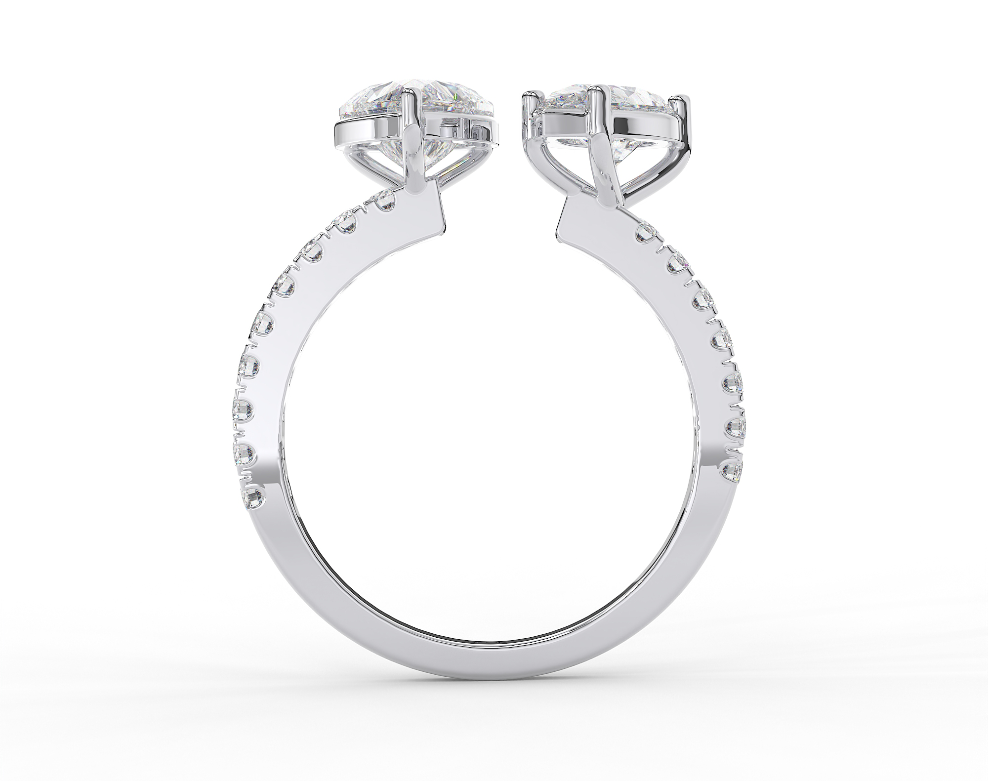 18K Gold Plated Heart & Pear Toi Moi Ring