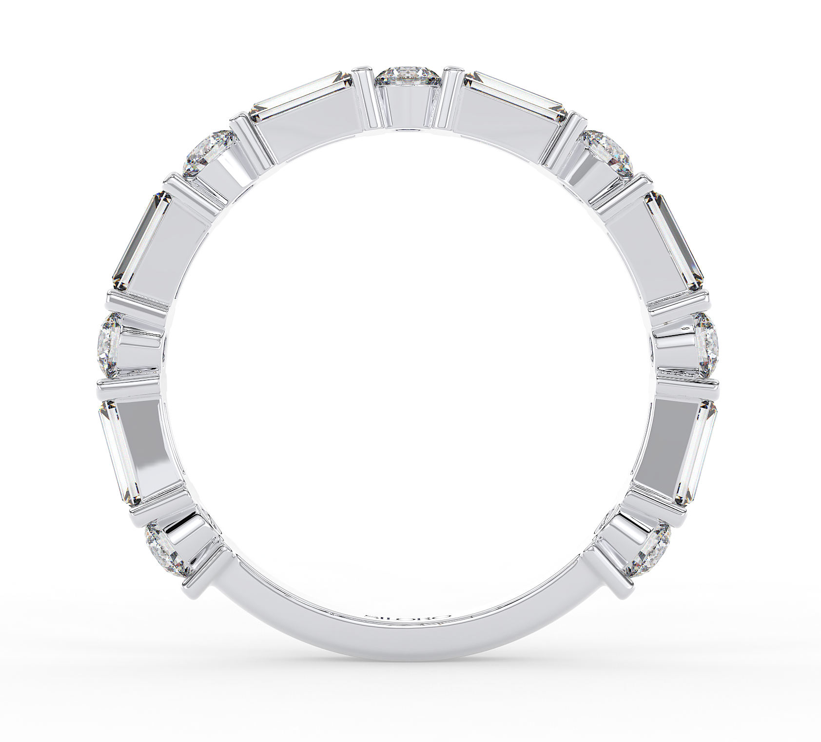 18KT Gold Plated 0.57 baguette cut diamonds and 0.46 carat round cut diamonds Ring