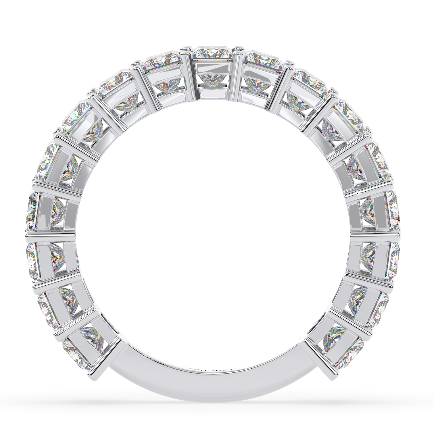 18KT Gold Plated 3.4 CT Emerald Cut half Eternity Ring