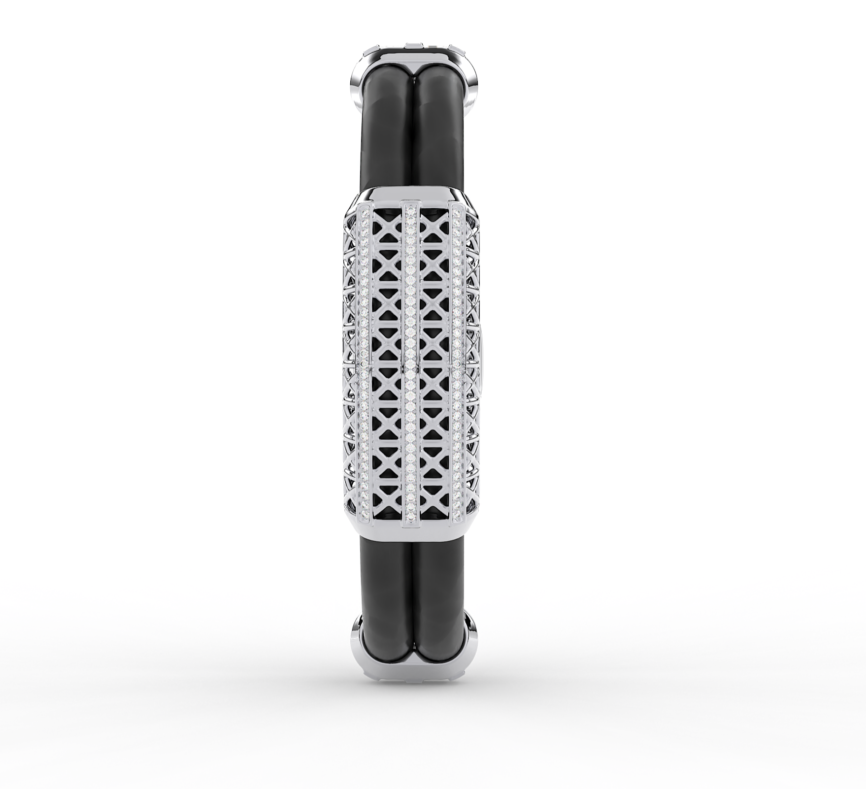 18KT Gold Plated black silicone band moissanite Diamond Lattice Bracelet