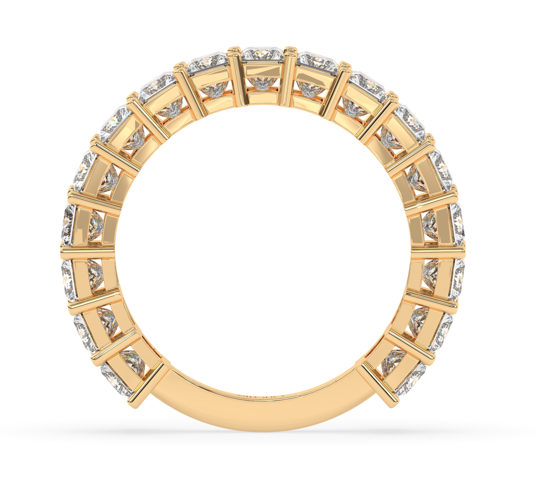 18KT Gold Plated 3.4 CT Emerald Cut half Eternity Ring
