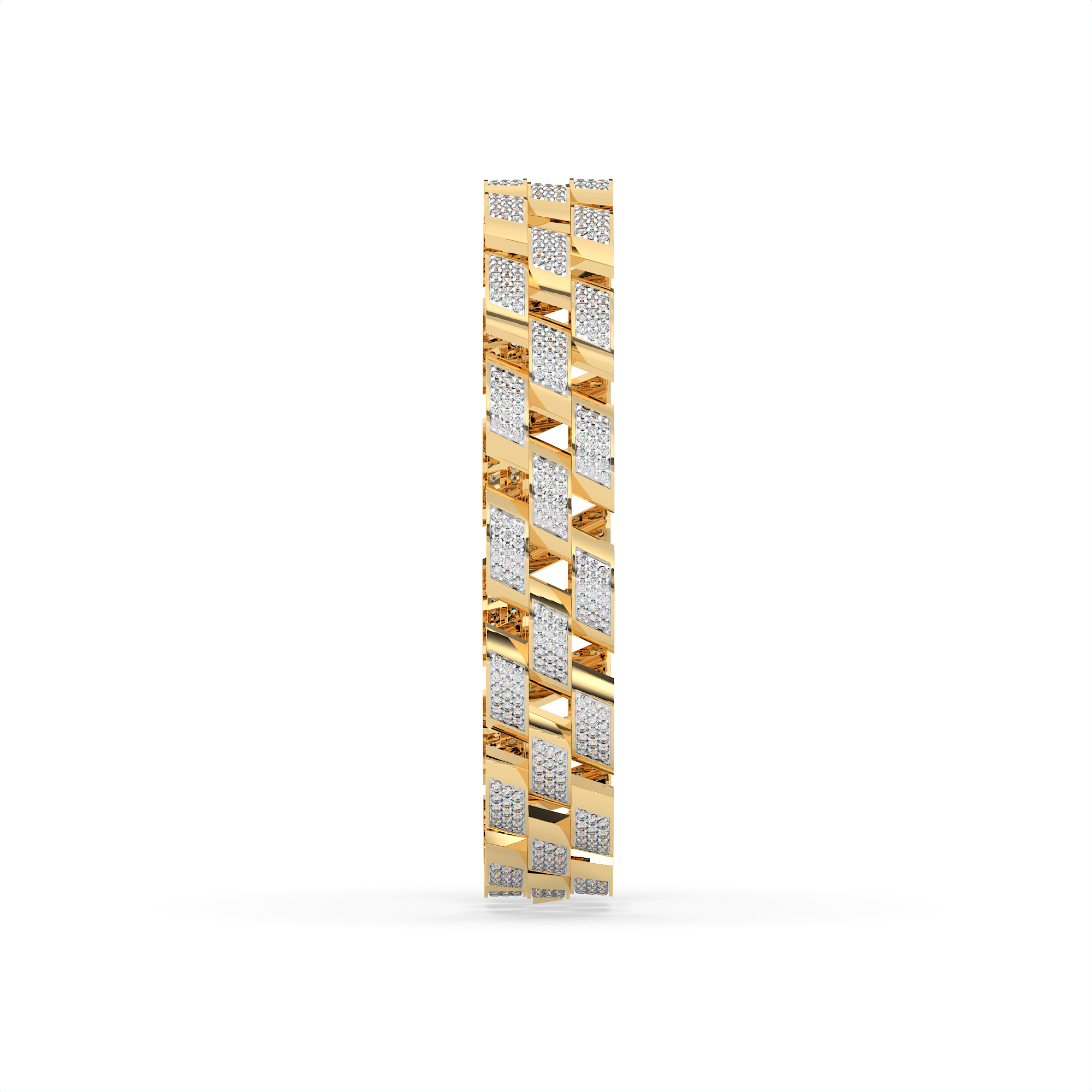 18KT Gold Plated Nova Brick Pave Bracelet