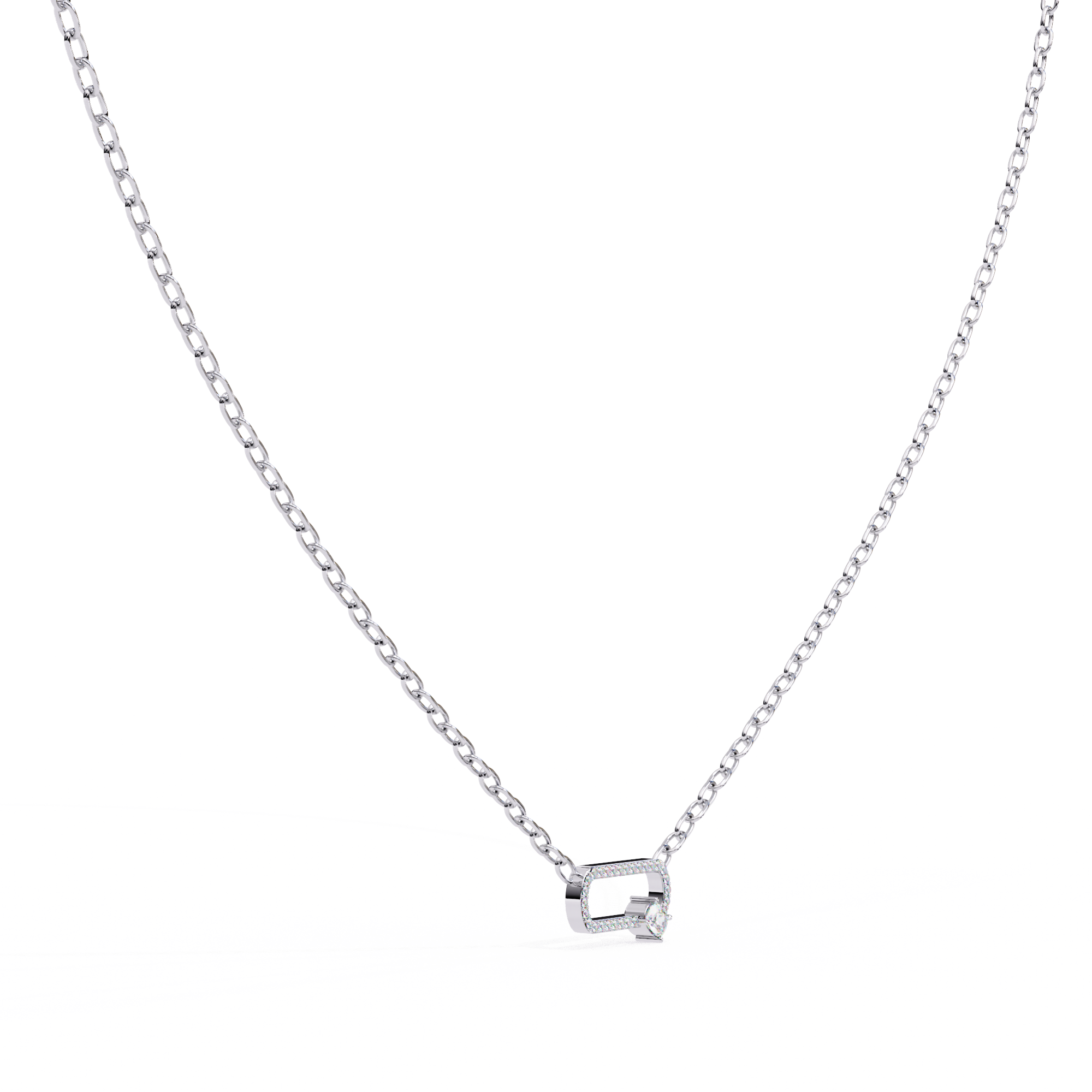 18k gold plated Cushion And Round moissanite Diamond Pendant with chain