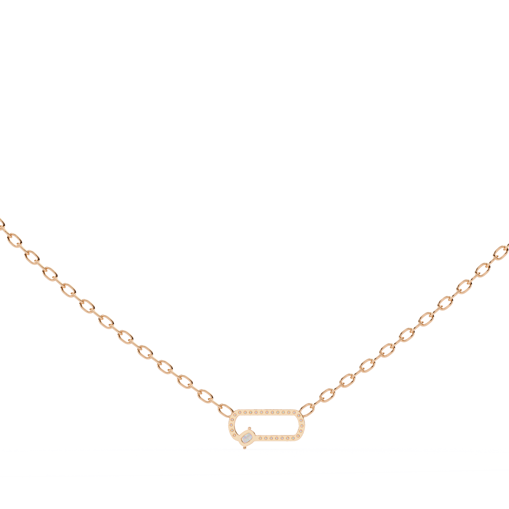 18k gold plated Cushion And Round moissanite Diamond Pendant with chain