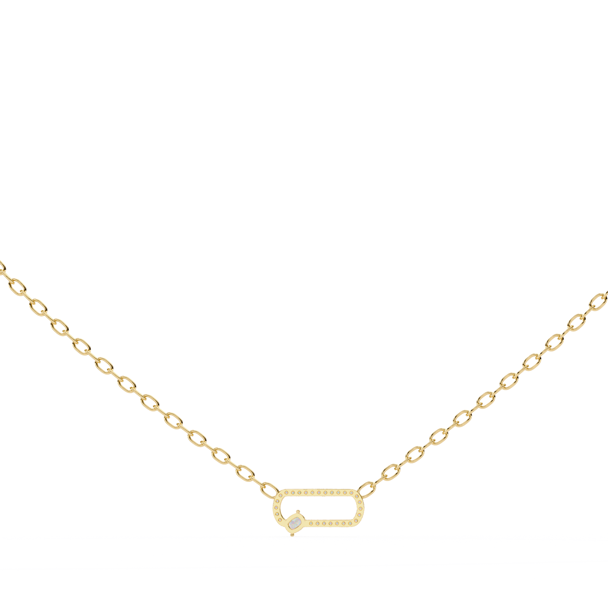 18k gold plated Cushion And Round moissanite Diamond Pendant with chain