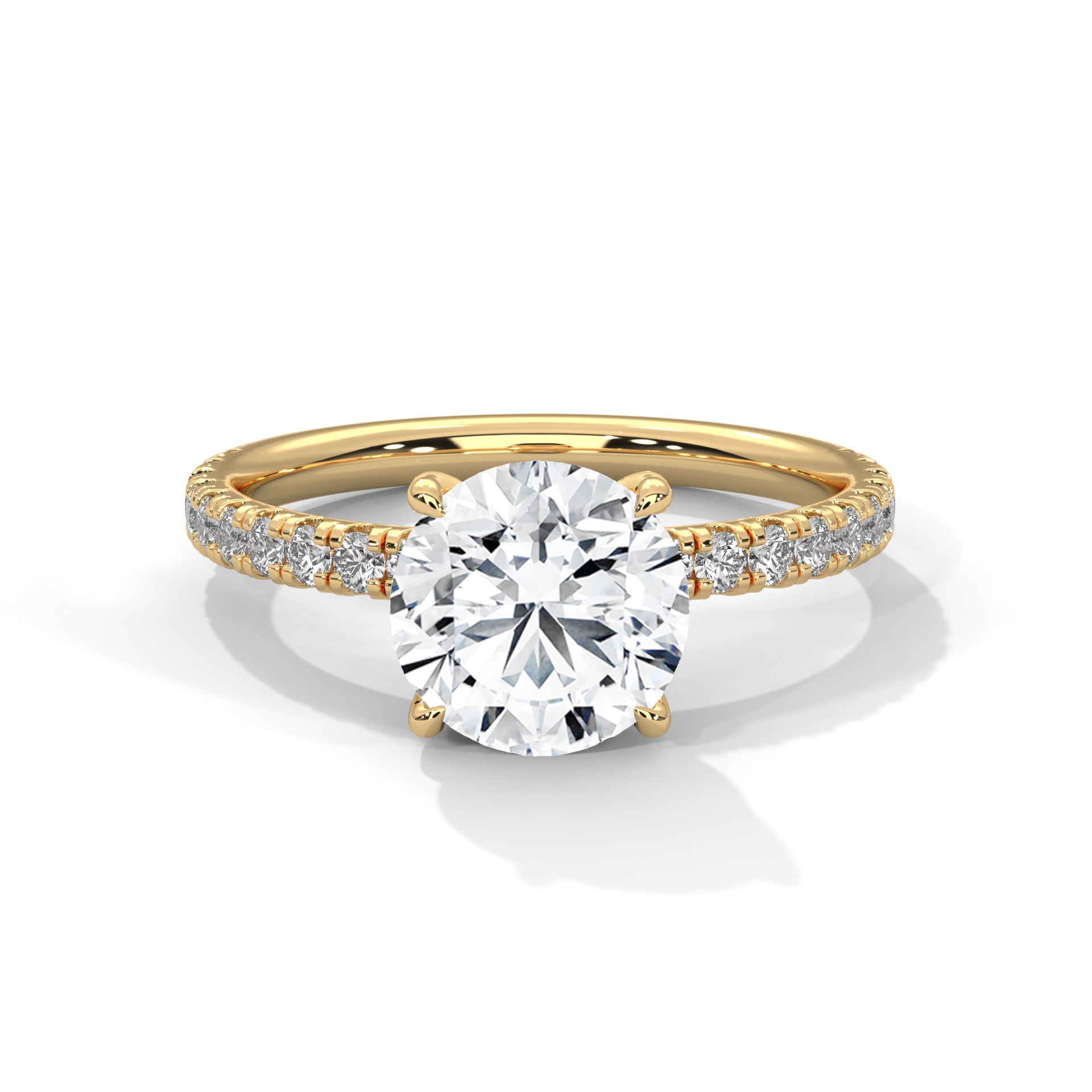 2.47 carat Round Cut With Hidden Accents Solitaire moissanite Diamond Ring For Women