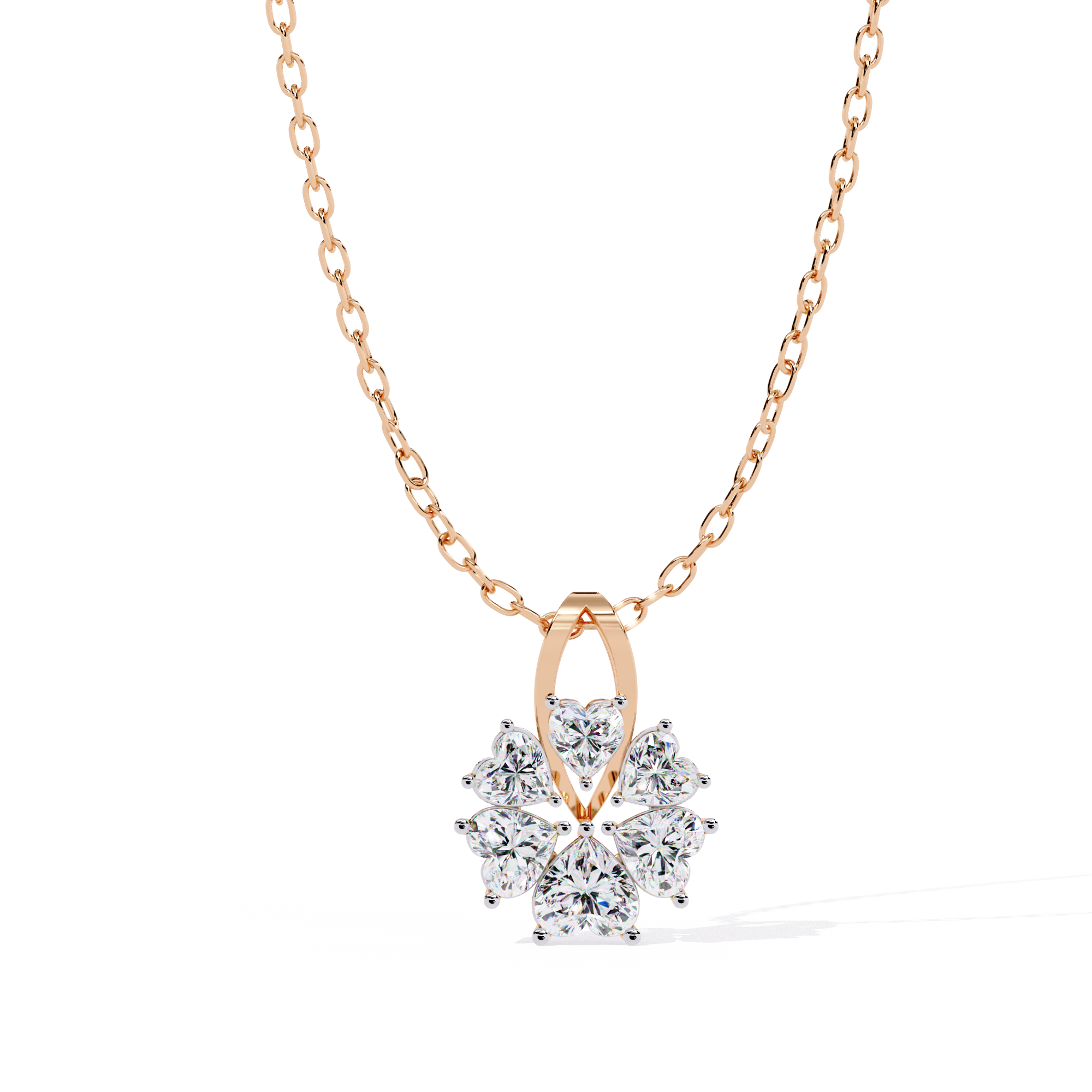 18KT yellow gold Plated Eternal Embrace Solitaire Pendent in featuring Six solitaire stones.