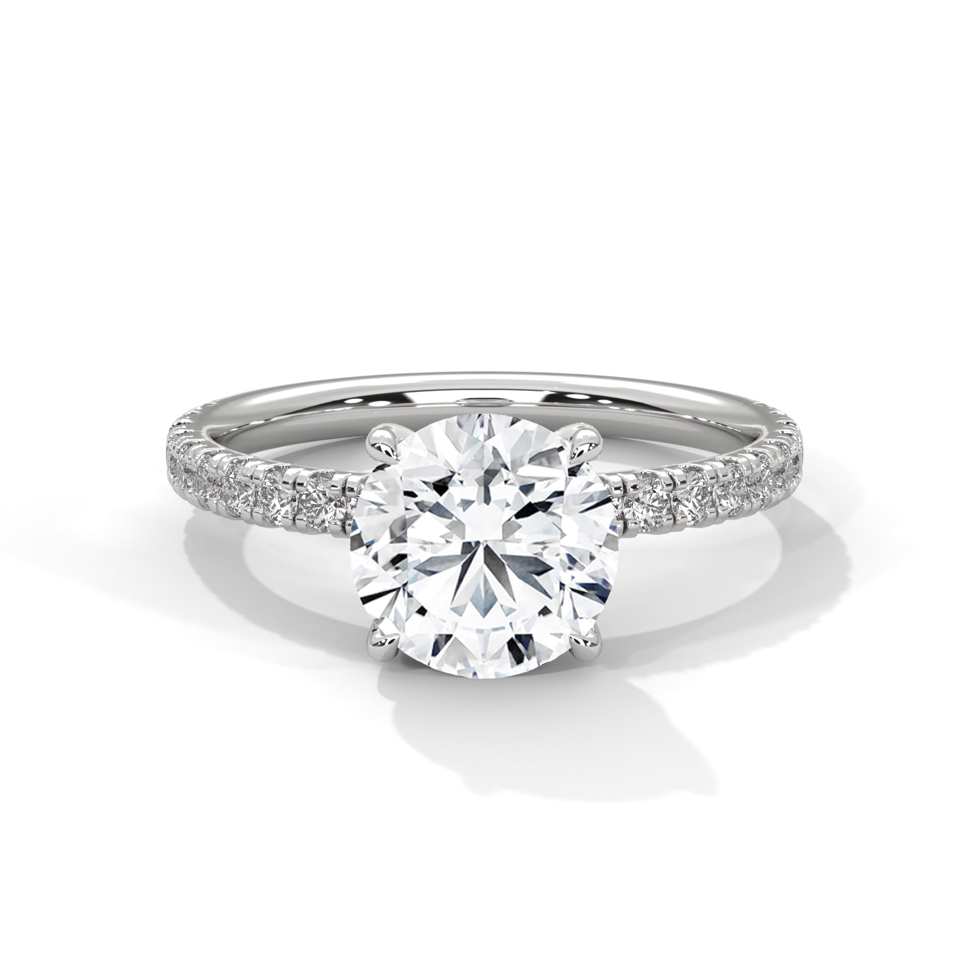 2.47 carat Round Cut With Hidden Accents Solitaire moissanite Diamond Ring For Women