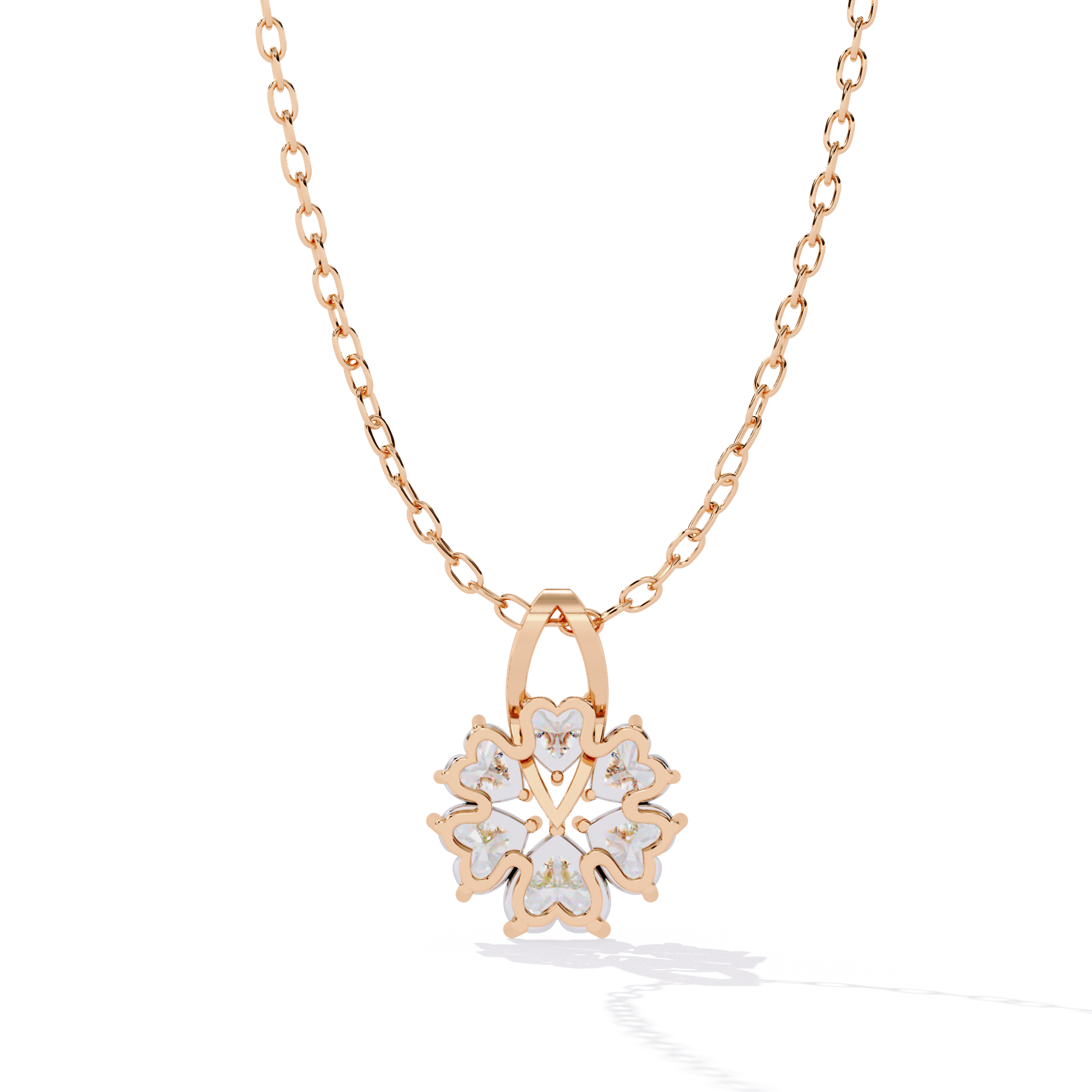 18KT yellow gold Plated Eternal Embrace Solitaire Pendent in featuring Six solitaire stones.