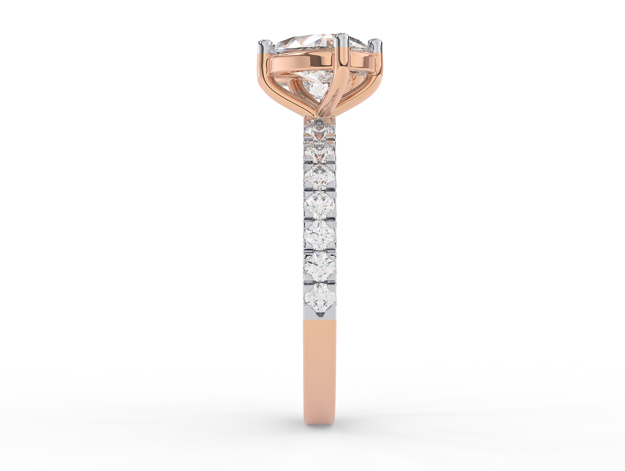 18K Gold Plated Heart & Pear Toi Moi Ring