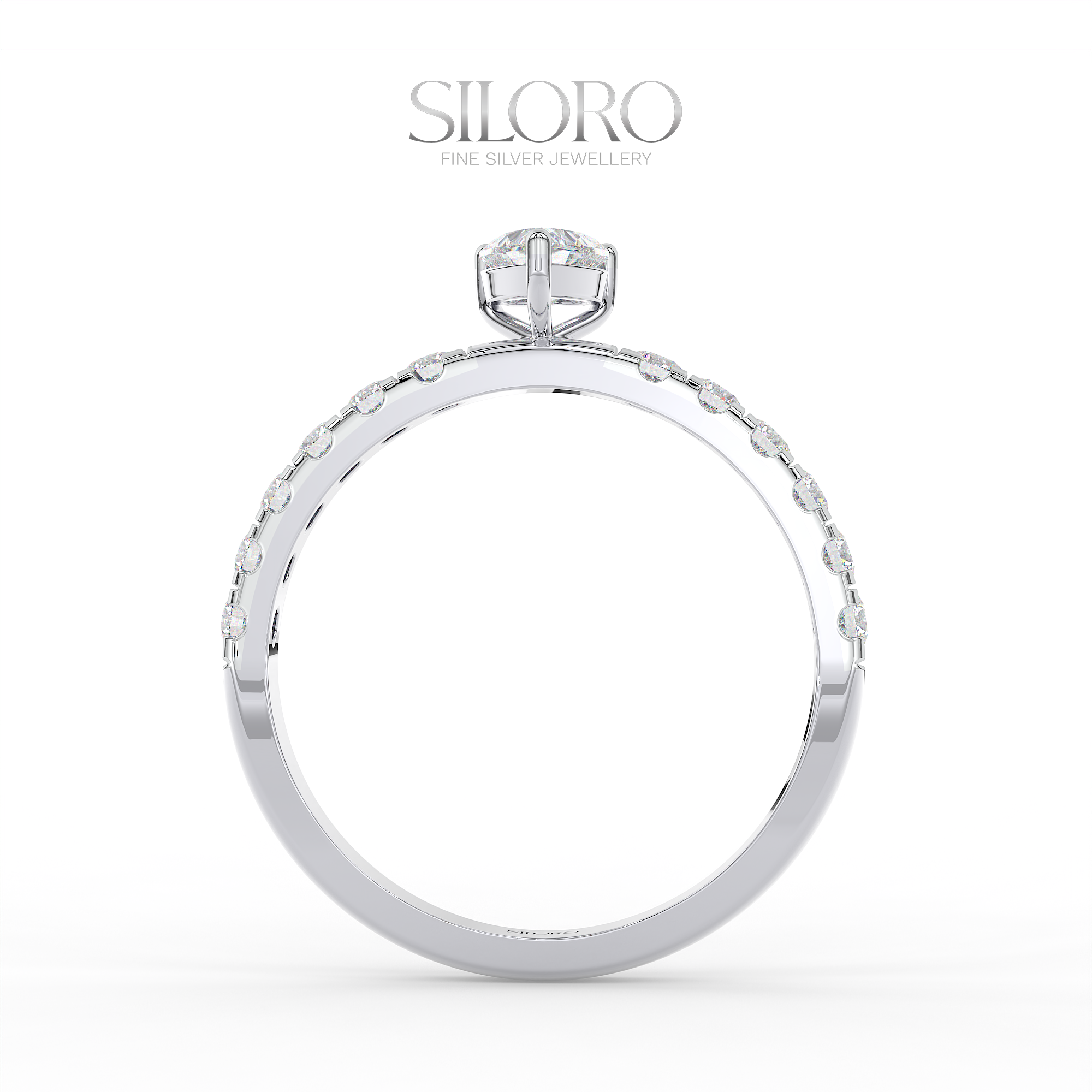 14 carat Gold Plated Silver 0.25ct Heart Shaped Diamond Moissanite Solitaire Ring