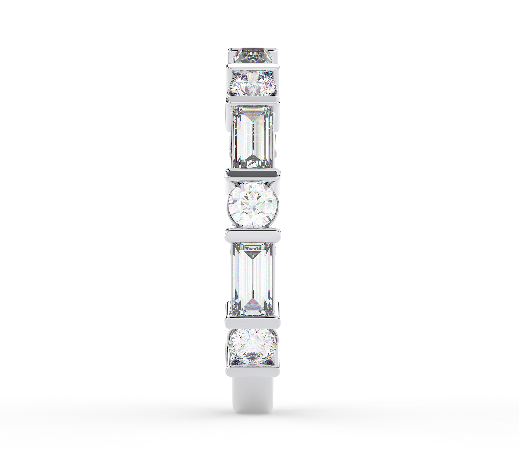 18KT Gold Plated 0.57 baguette cut diamonds and 0.46 carat round cut diamonds Ring