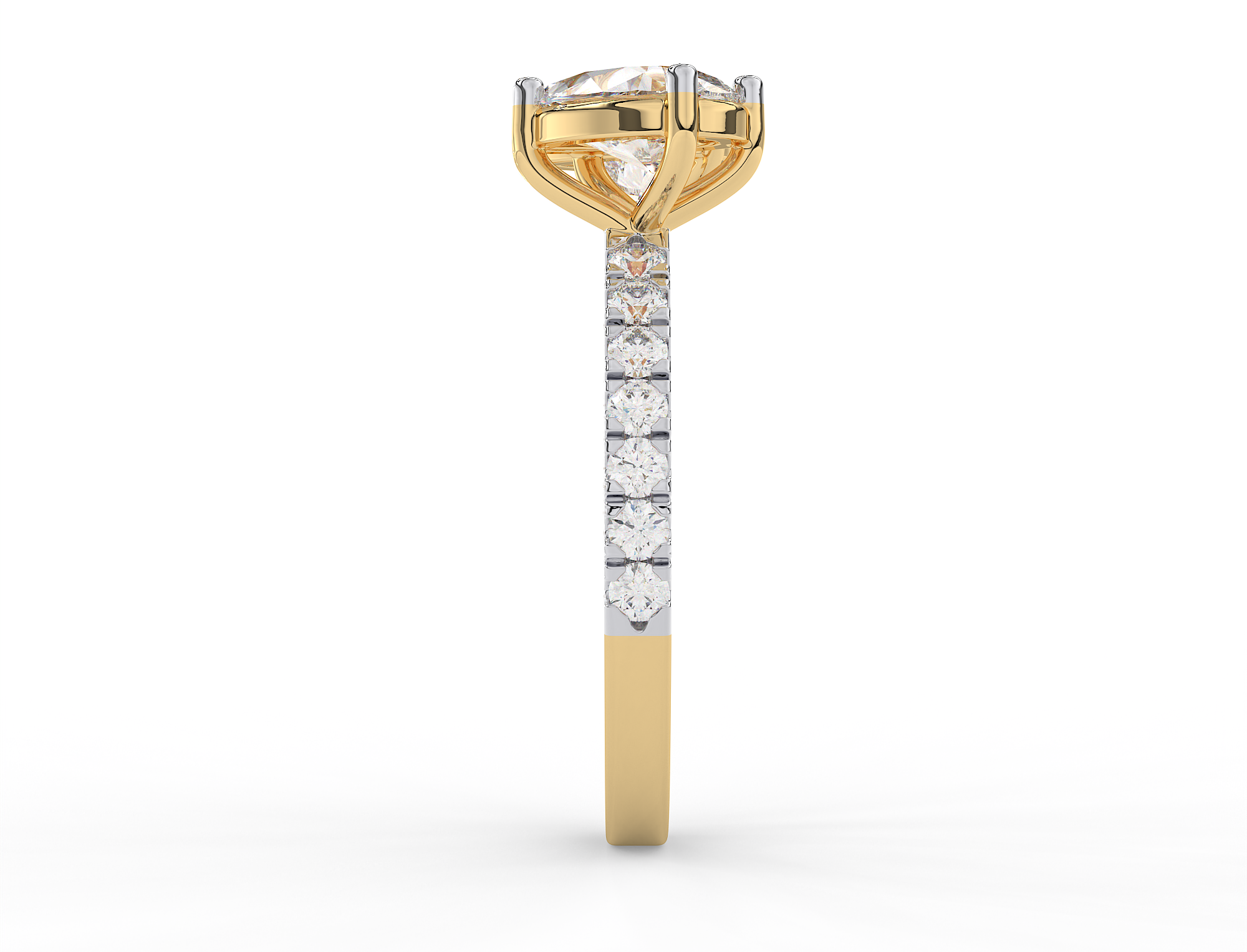 18K Gold Plated Heart & Pear Toi Moi Ring