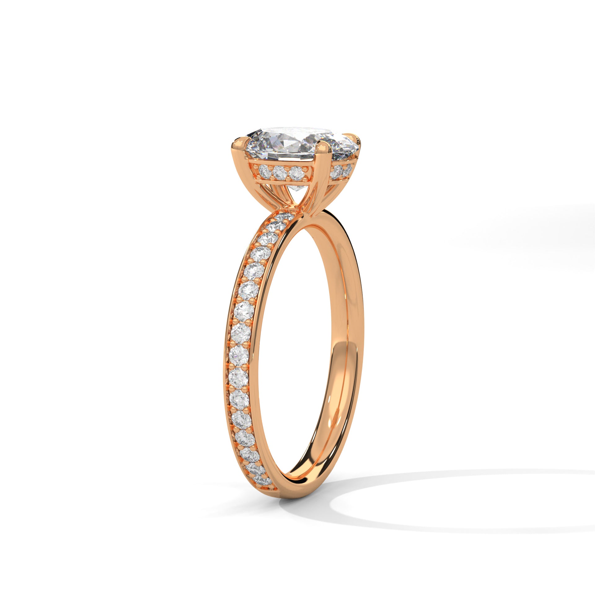 14 KT Gold Plated 2.45 Ct Oval Cut With Hidden Accents Solitaire Diamond Ring For Women