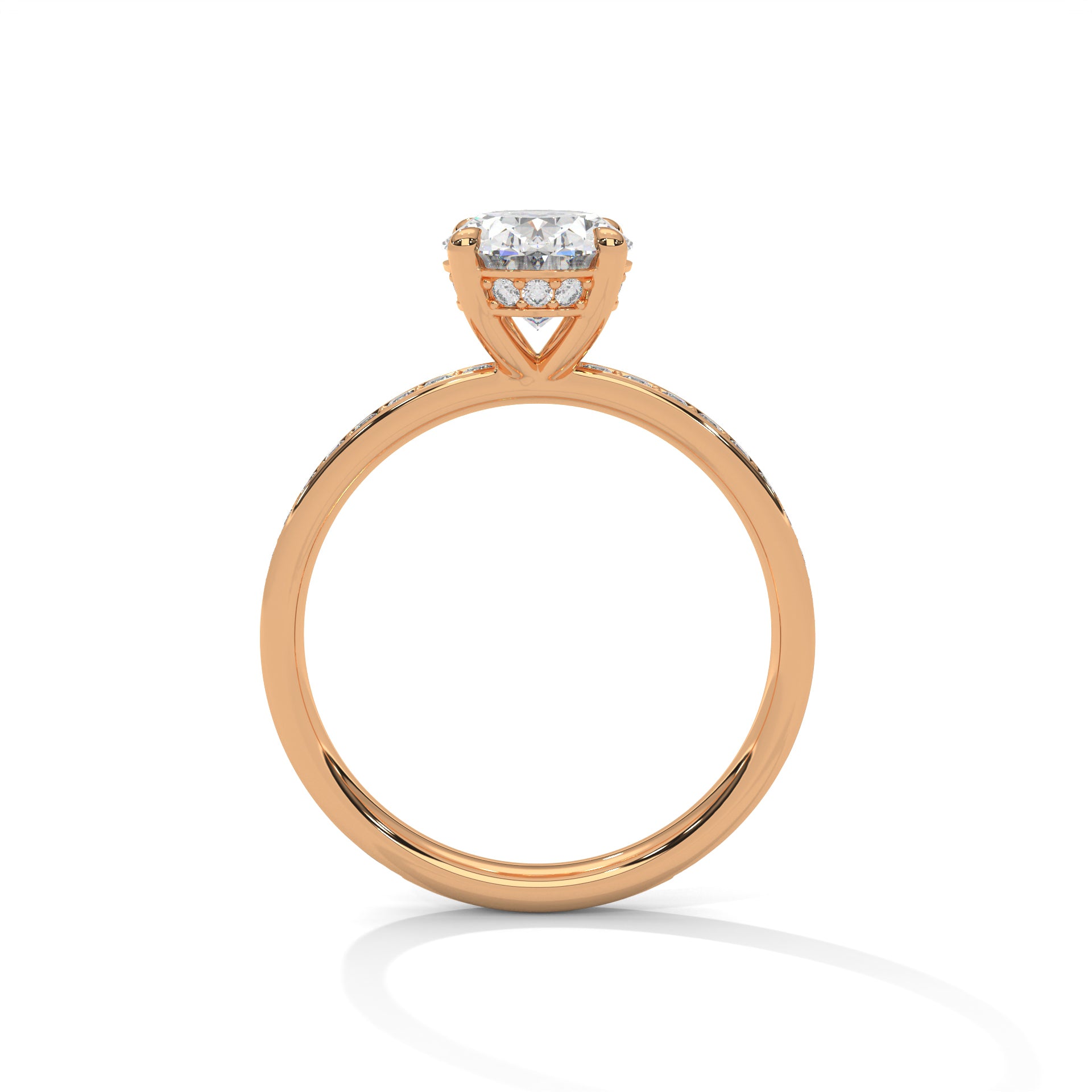 14 KT Gold Plated 2.45 Ct Oval Cut With Hidden Accents Solitaire Diamond Ring For Women