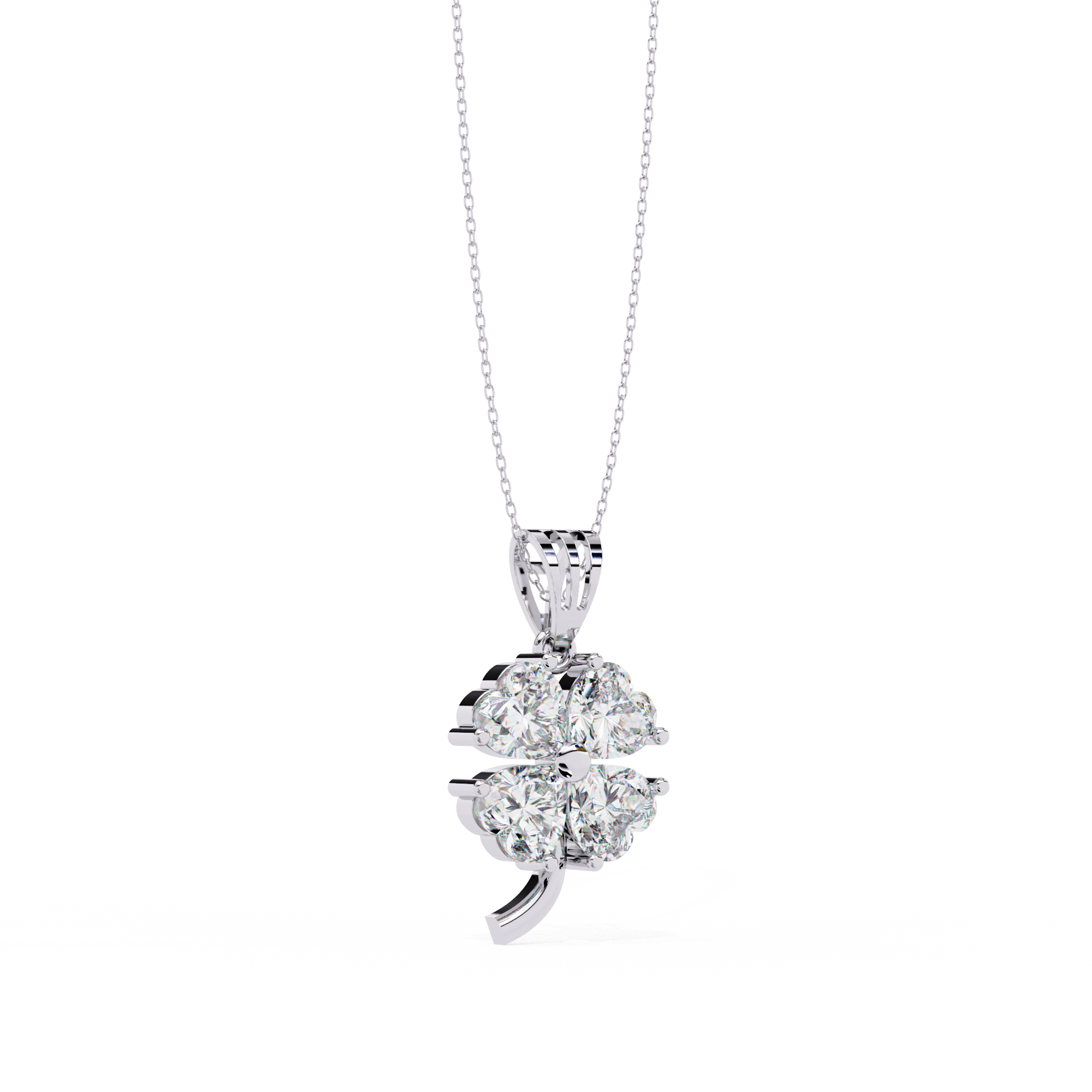 18KT yellow gold Plated Solitaire Pendent in featuring Four solitaire stones.