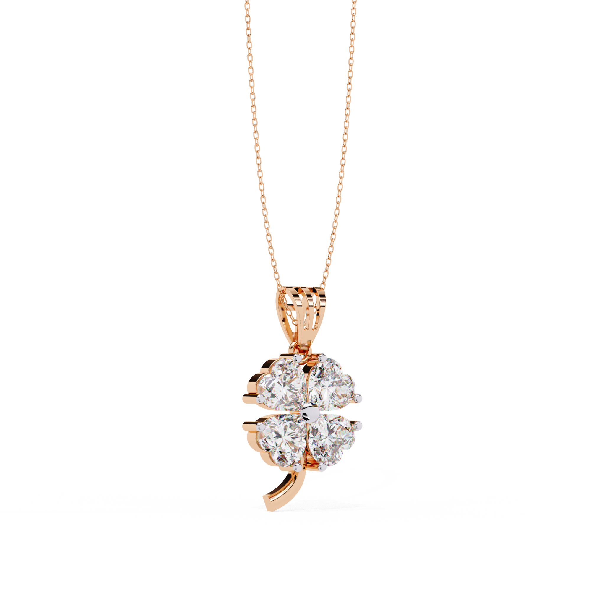 18KT yellow gold Plated Solitaire Pendent in featuring Four solitaire stones.