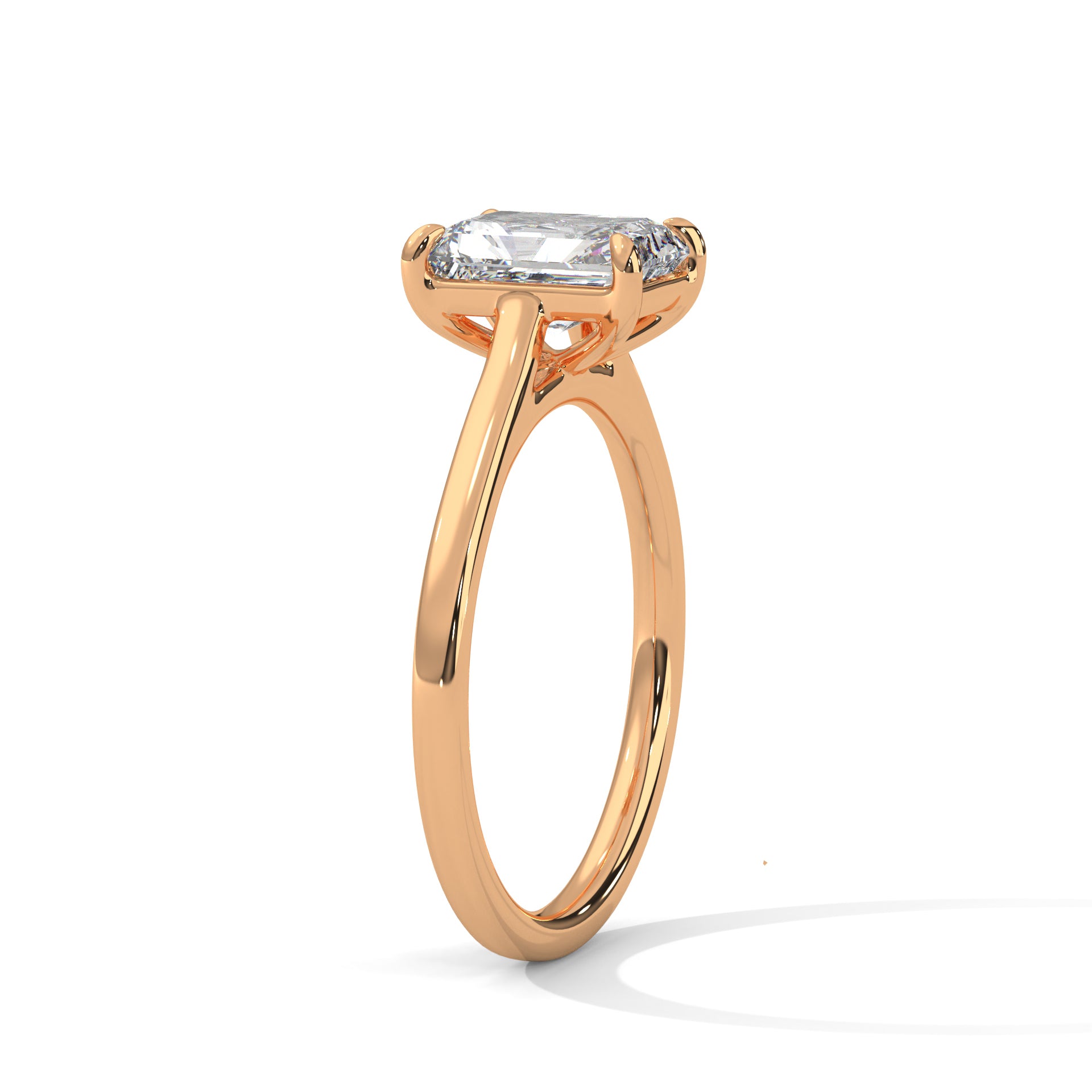 18KT Gold Plated 2 Carat Emerald Cut Solitaire Ring