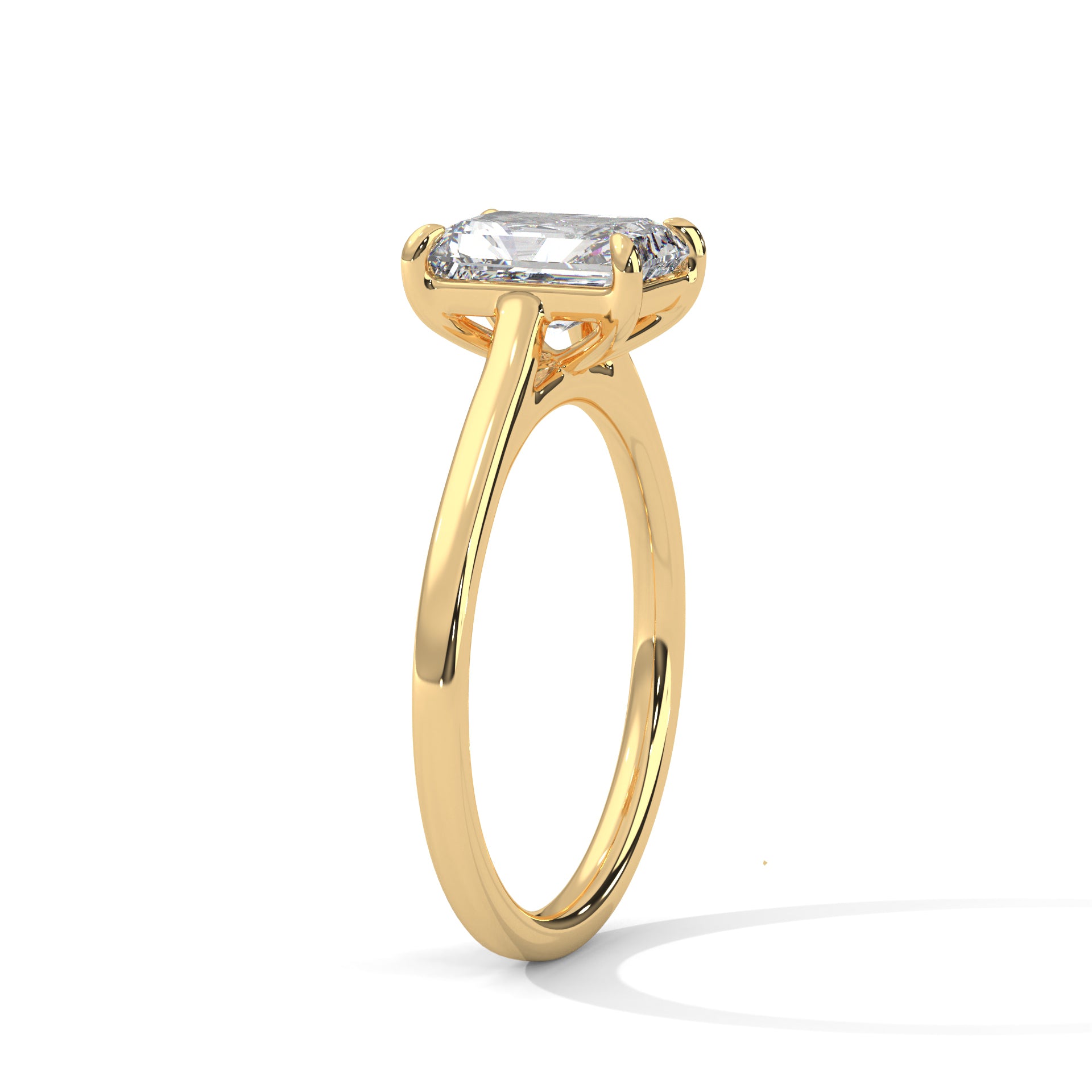 18KT Gold Plated 2 Carat Emerald Cut Solitaire Ring