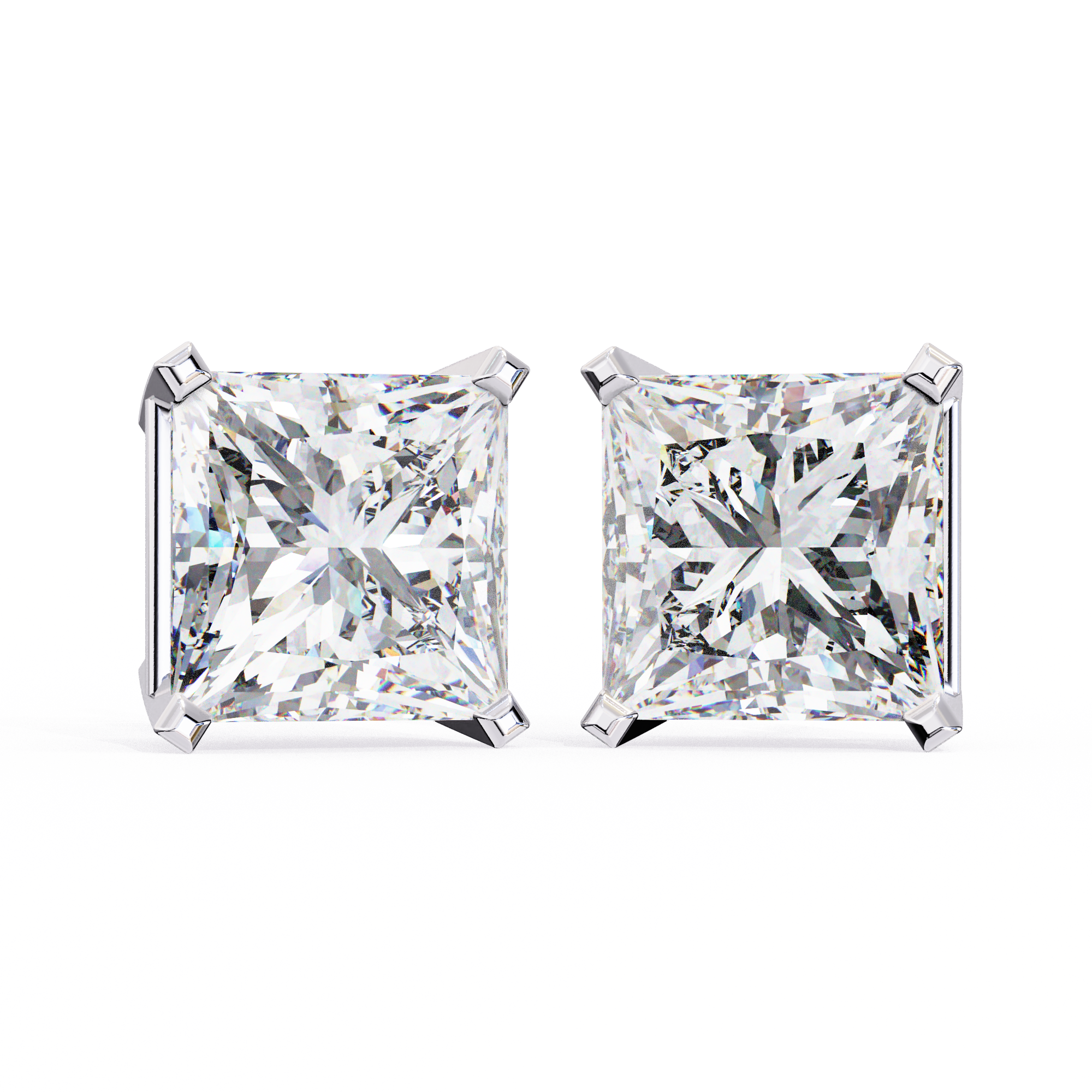 1.5 carat princess cut diamond stud earrings