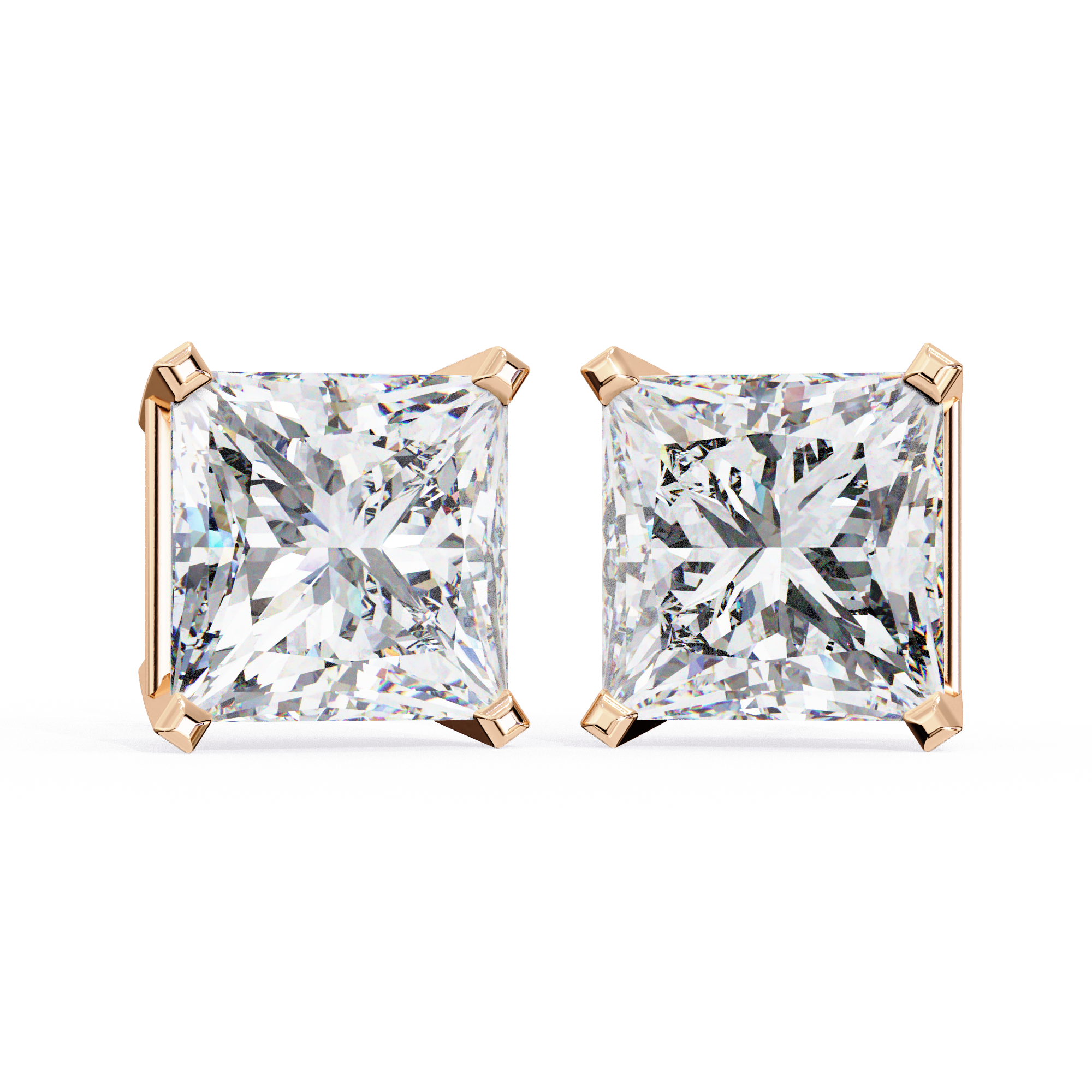1.5 carat princess cut diamond stud earrings