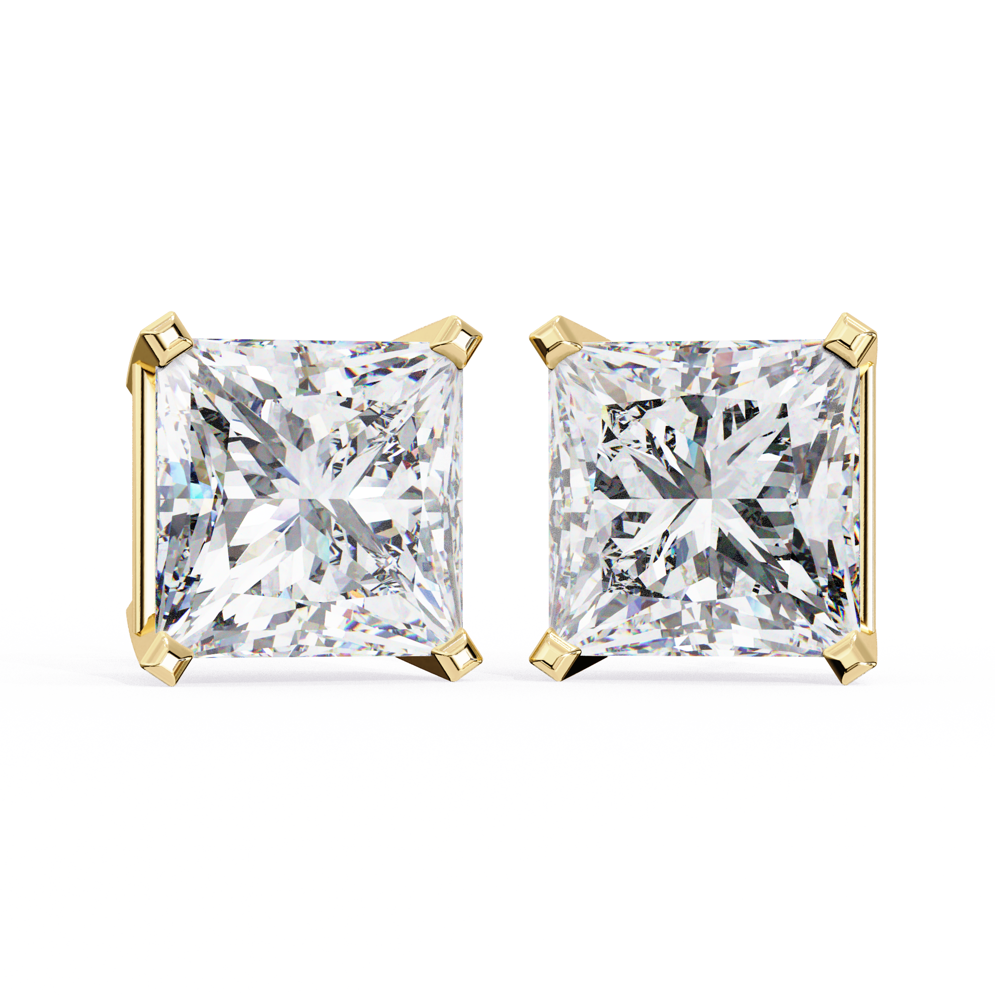 1.5 carat princess cut diamond stud earrings