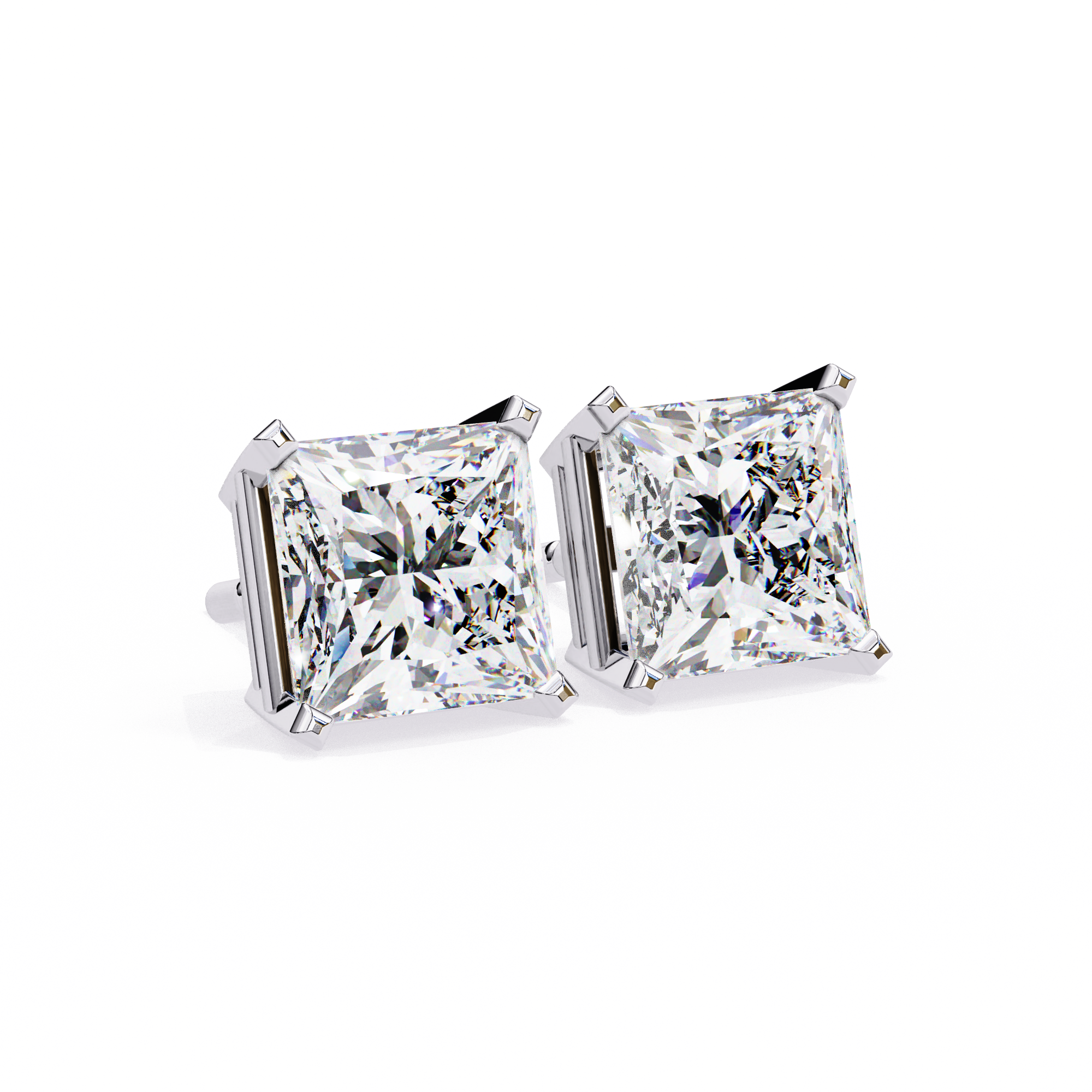 1.5 carat princess cut diamond stud earrings