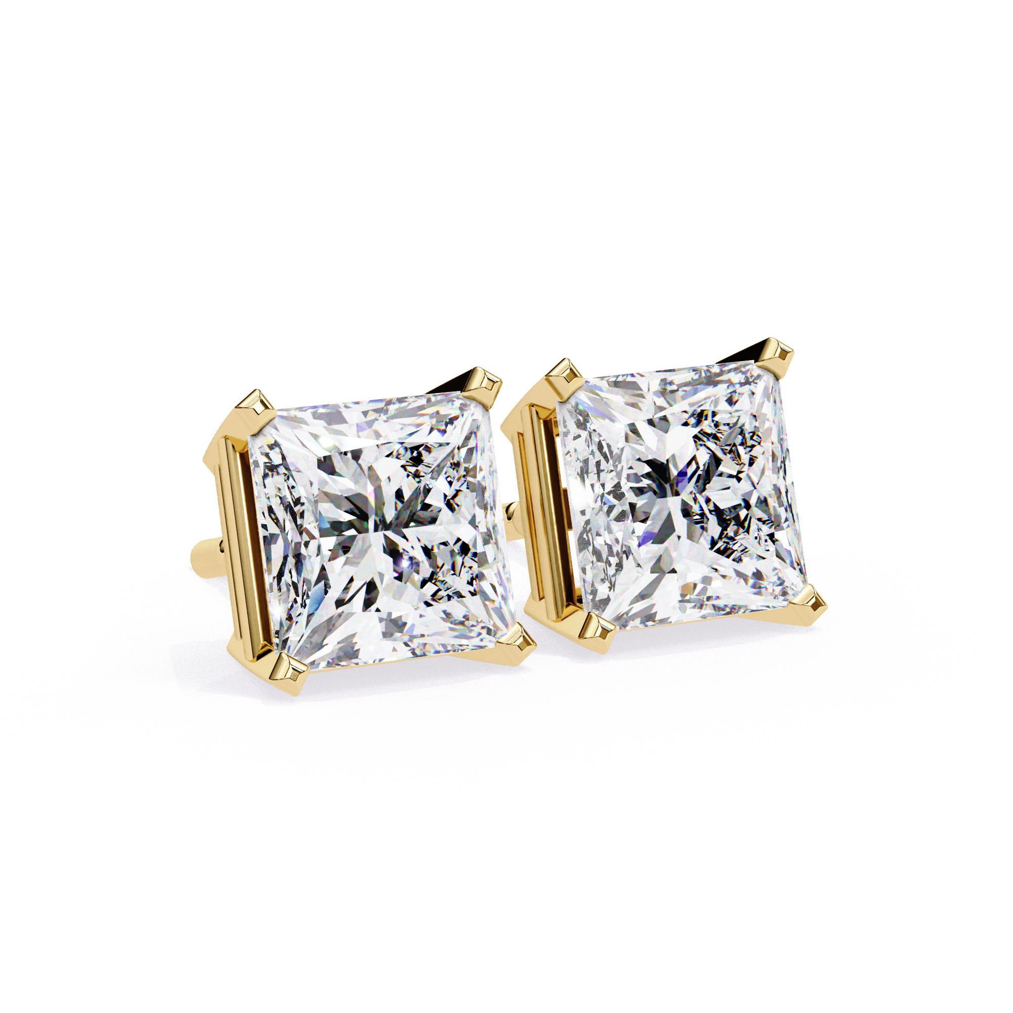 1.5 carat princess cut diamond stud earrings