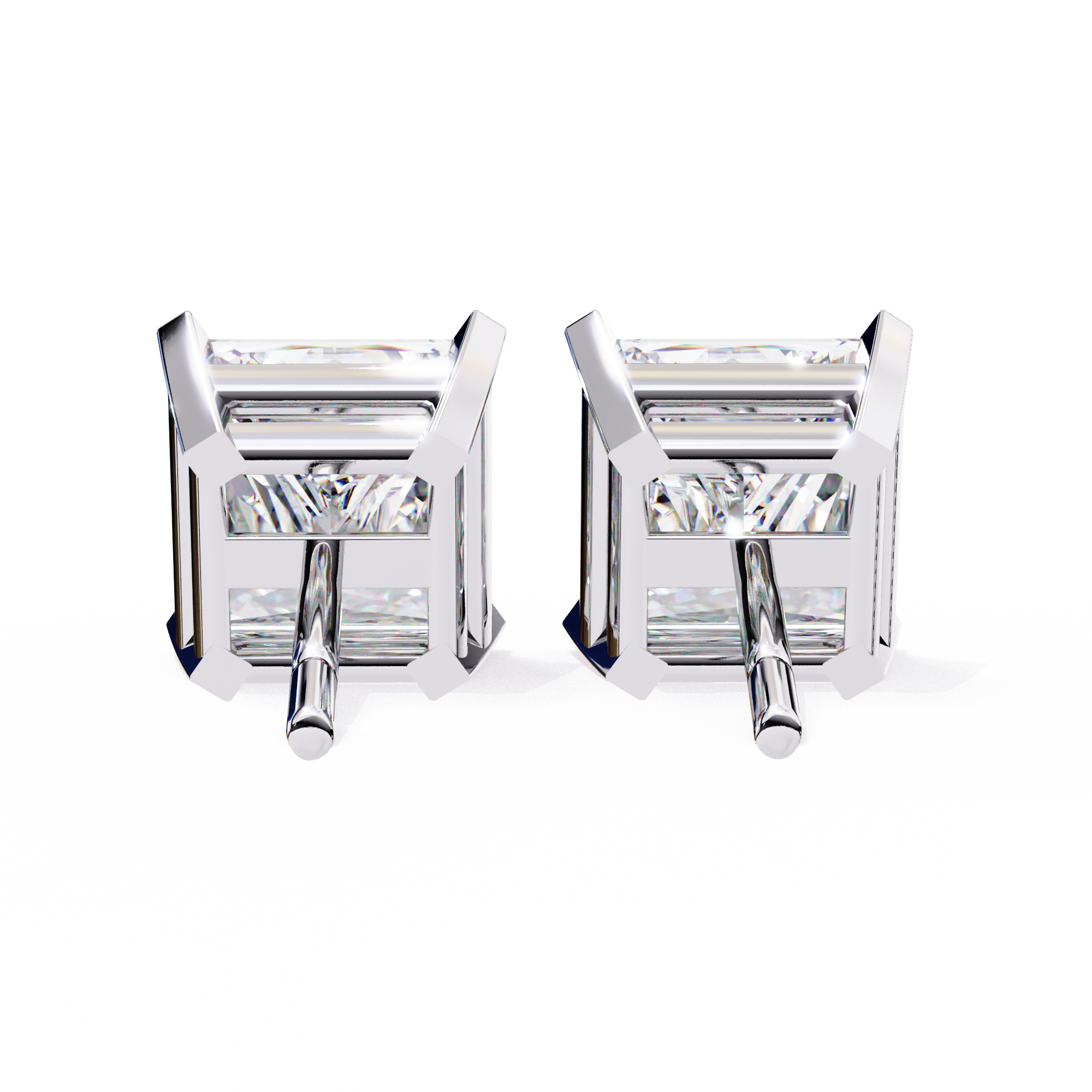 1.5 carat princess cut diamond stud earrings
