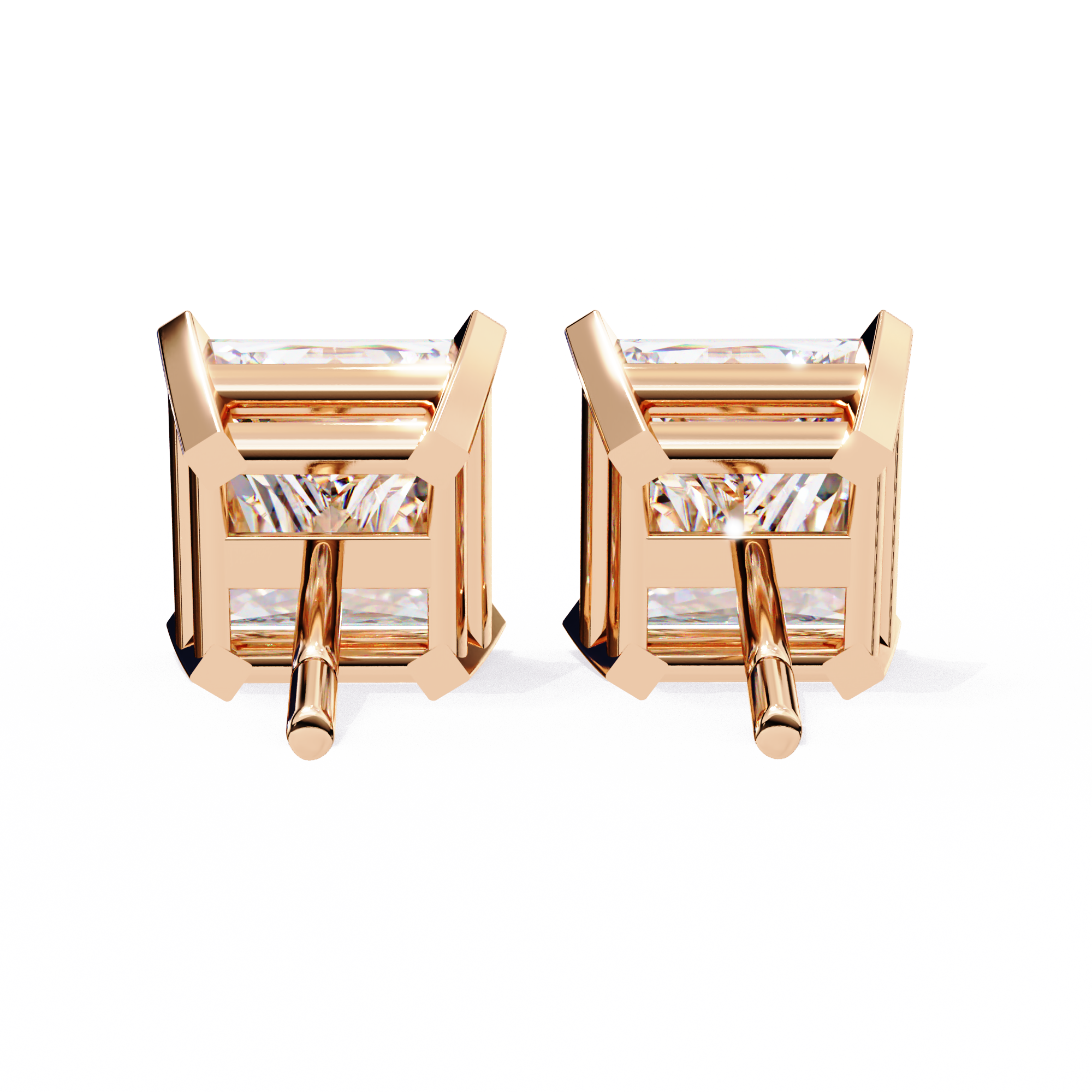 1.5 carat princess cut diamond stud earrings