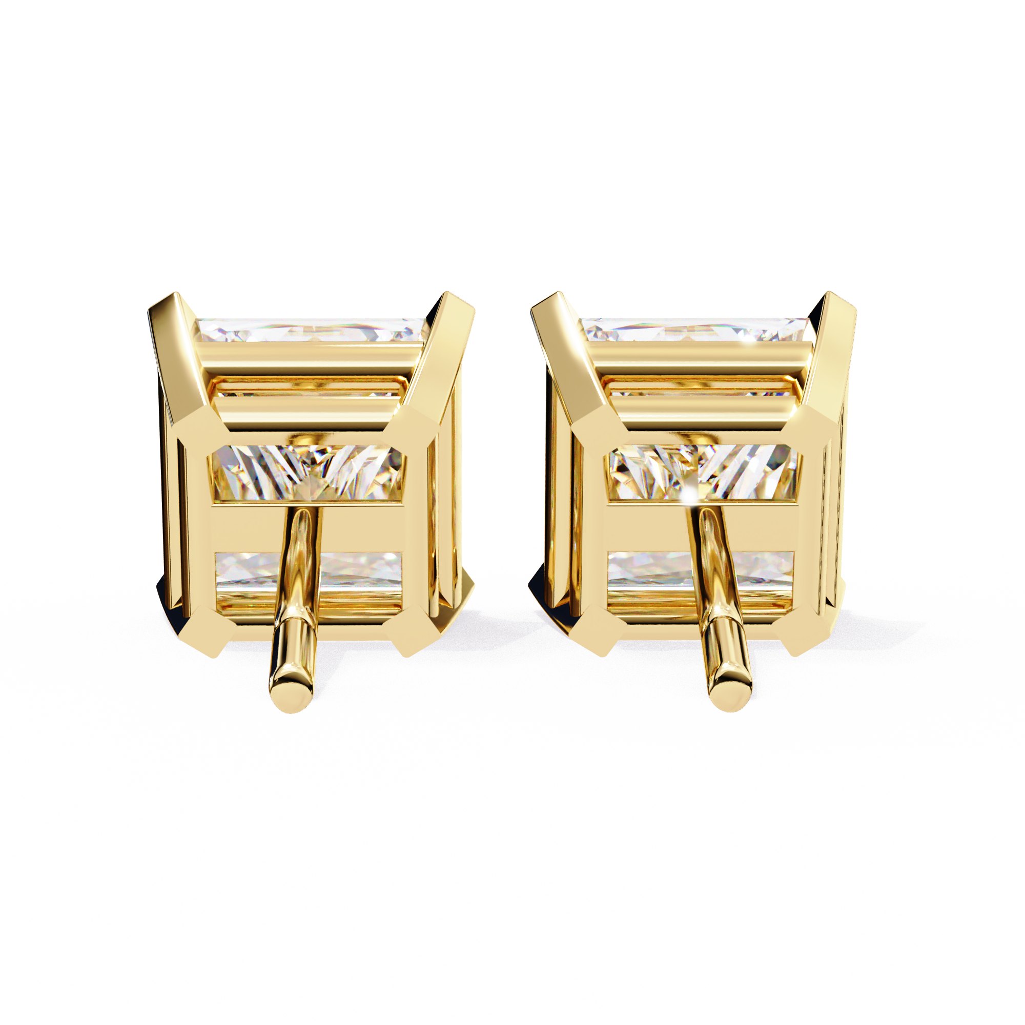 1.5 carat princess cut diamond stud earrings