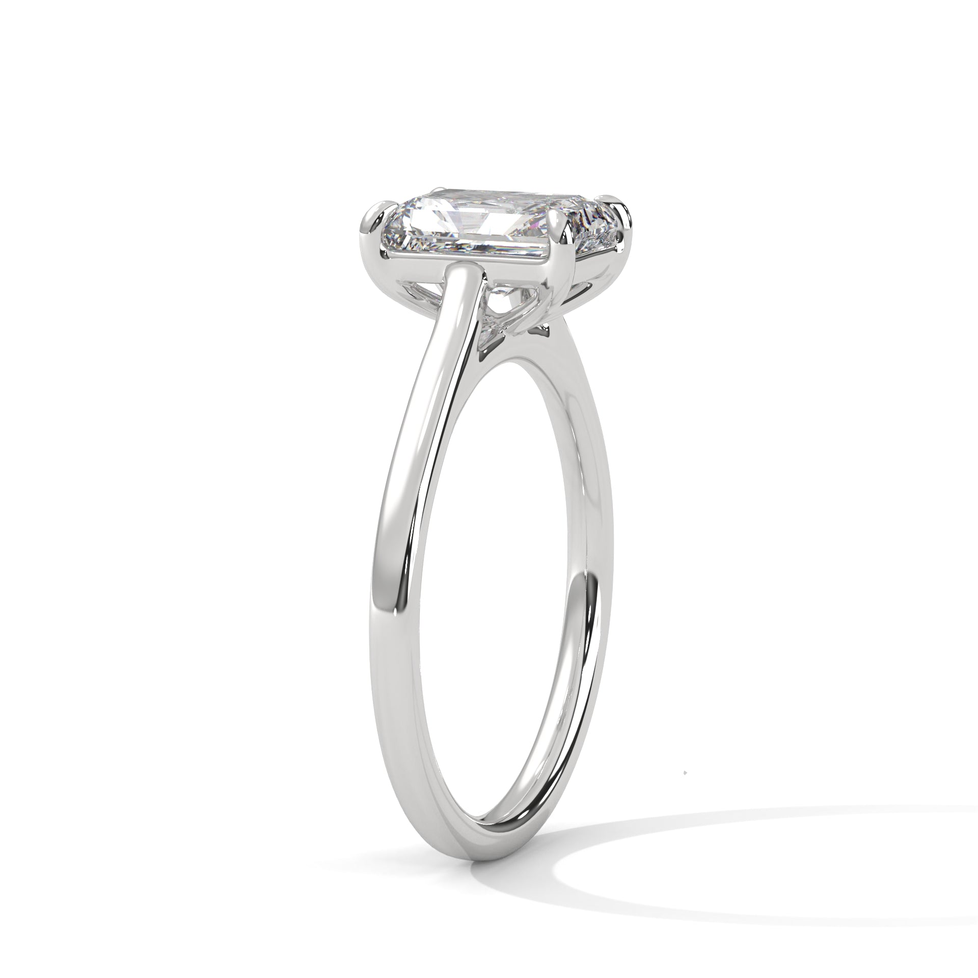 18KT Gold Plated 2 Carat Emerald Cut Solitaire Ring