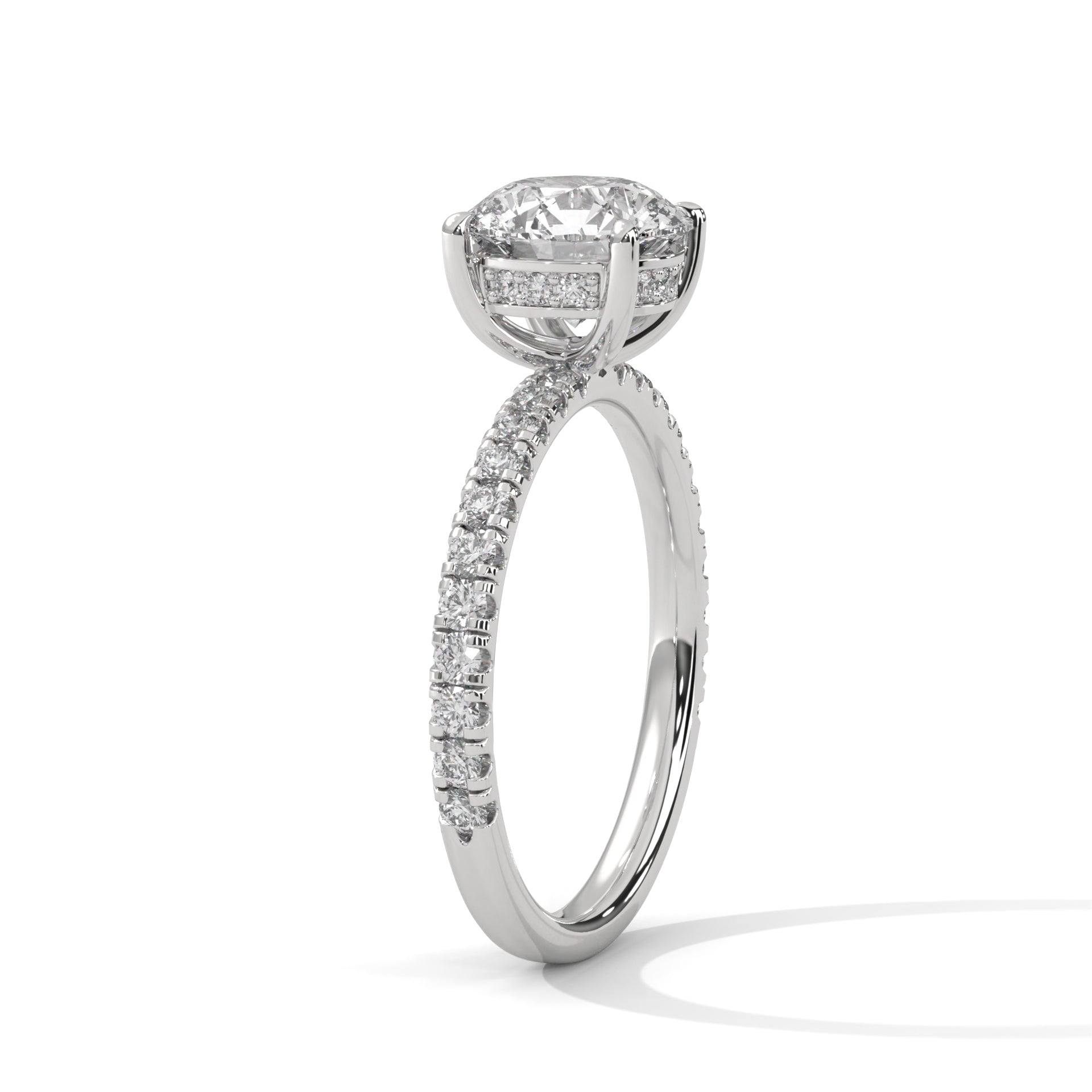 2.47 carat Round Cut With Hidden Accents Solitaire moissanite Diamond Ring For Women
