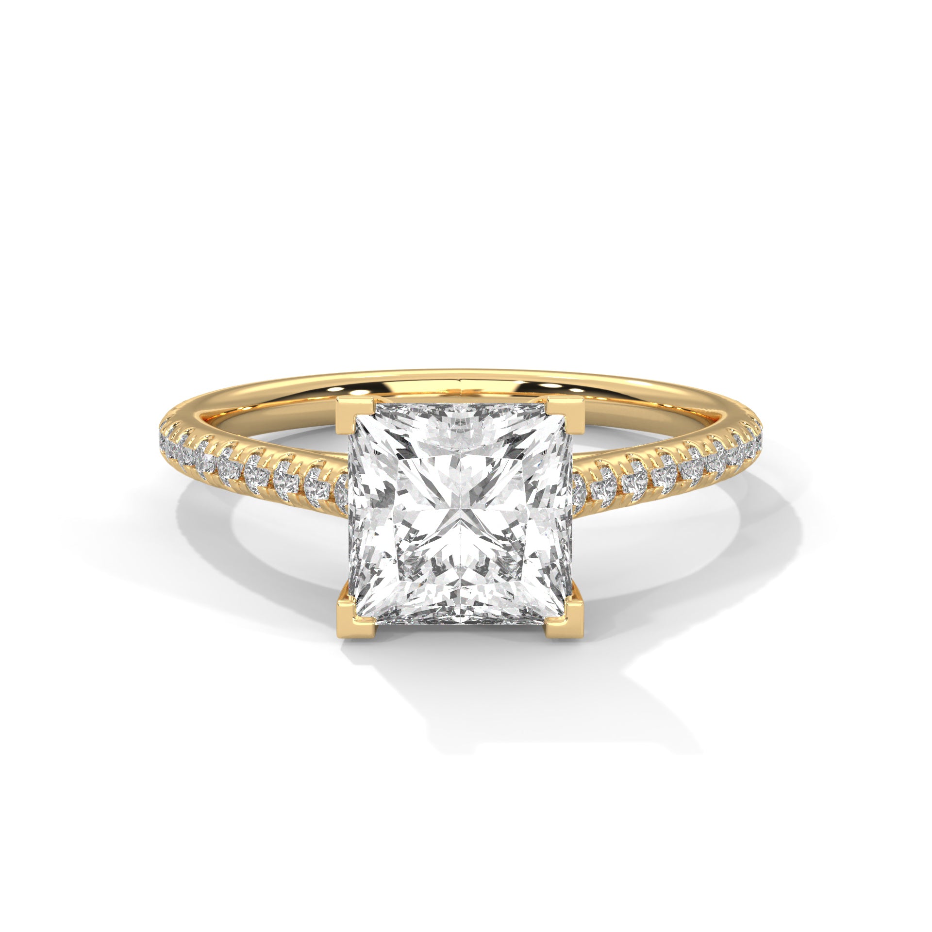 Silver 1.22 Ct Princess Cut Solitaire Diamond Ring For Women