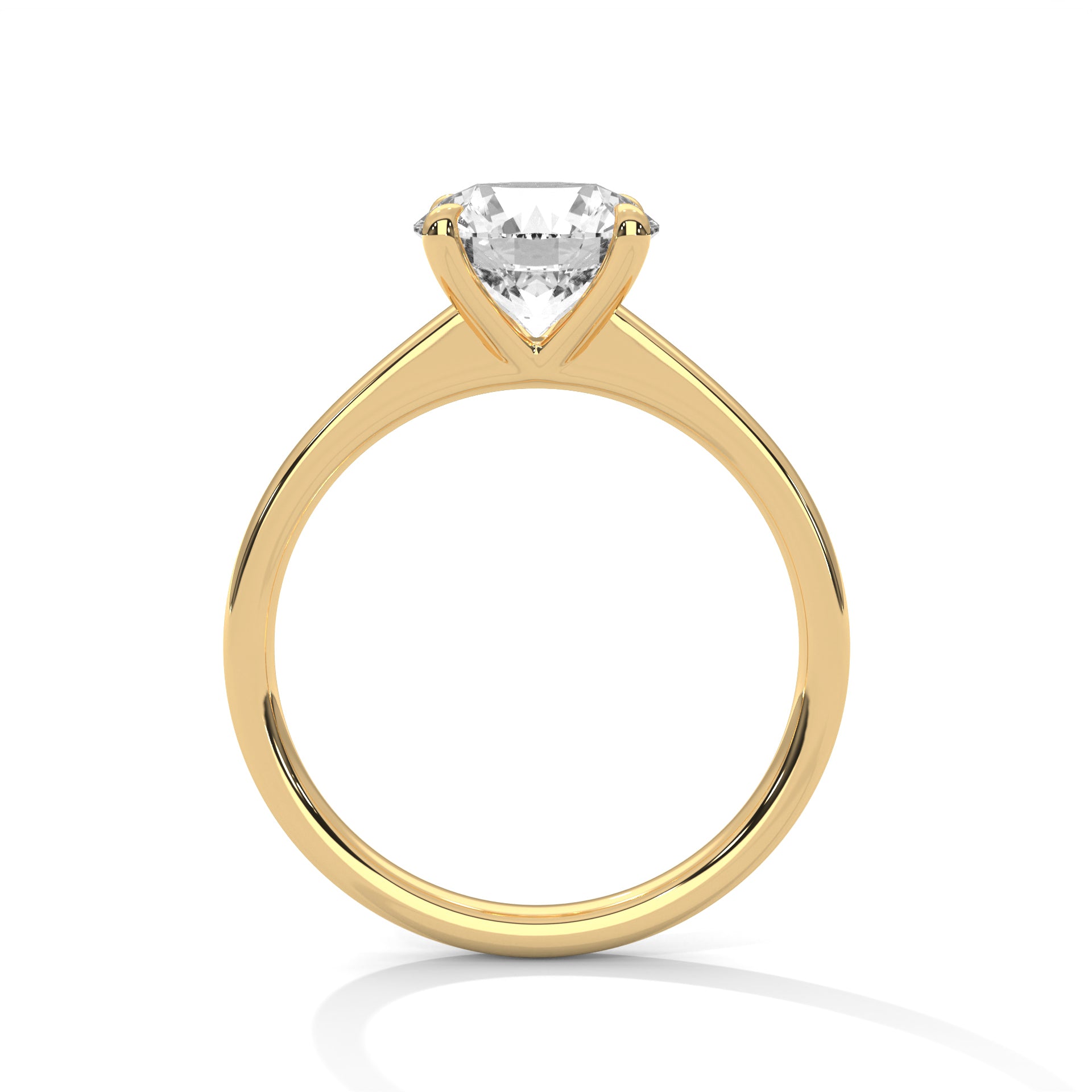 18KT Gold Plated 2 Carat Round Cut Solitaire Ring