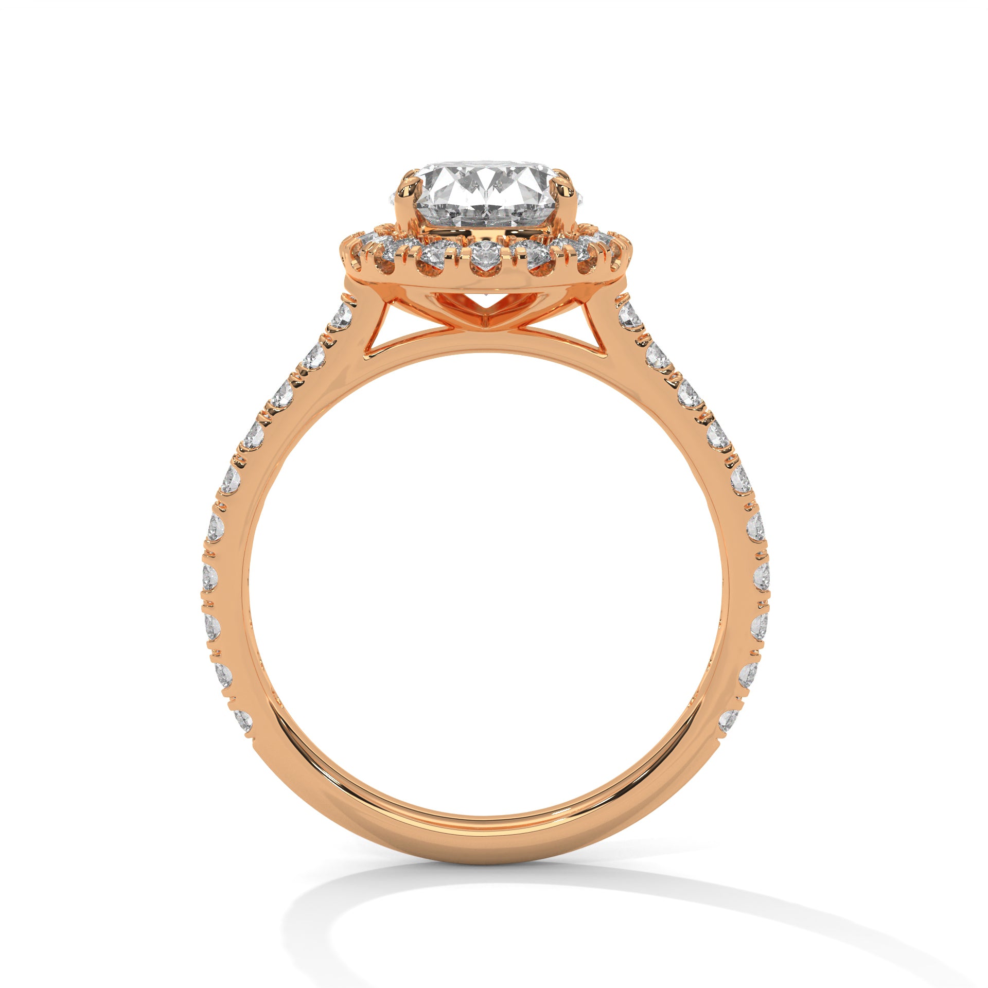 18KT Gold Plated 2.61 CT Oval Cut Halo Solitaire Diamond Ring