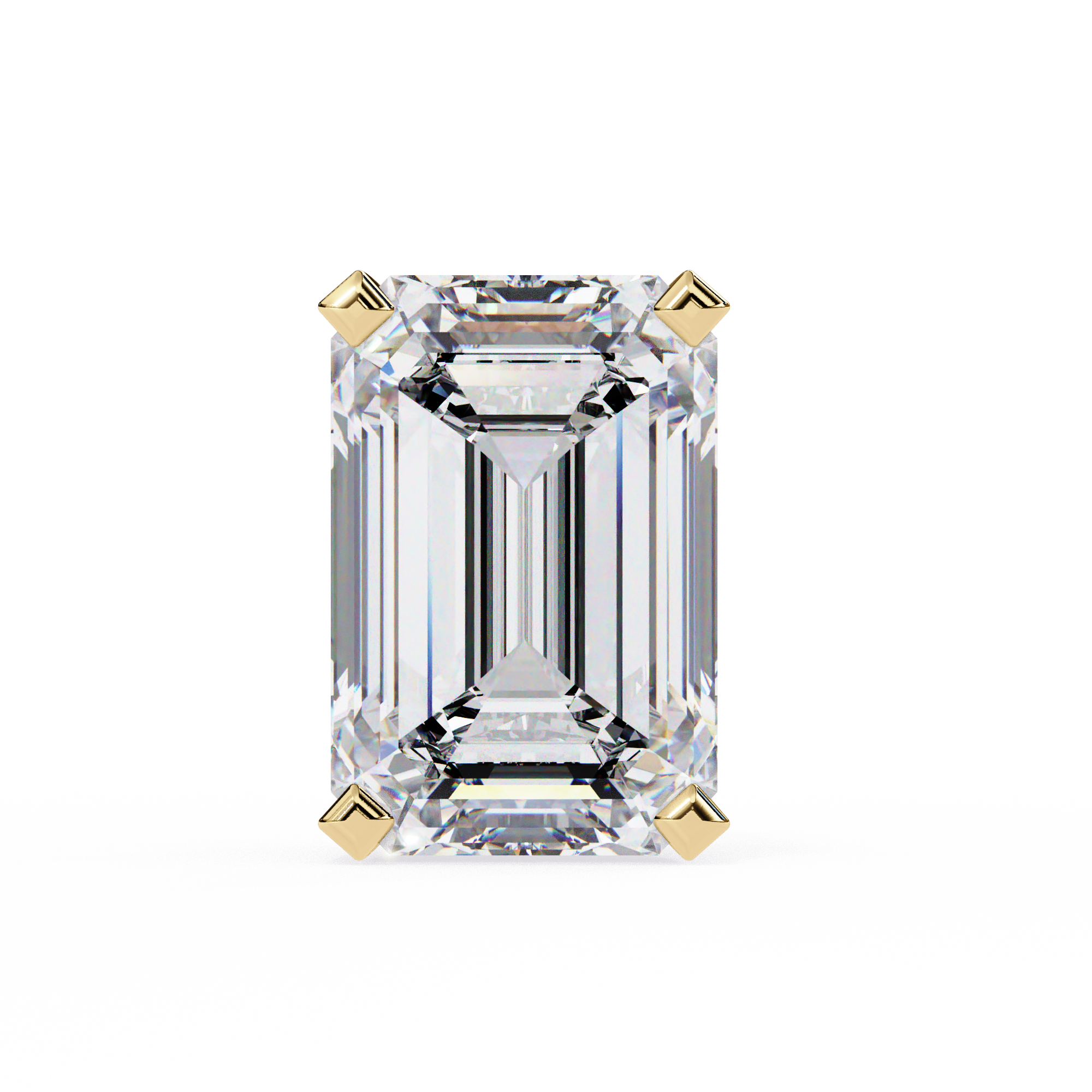 1.5 Carat emerald cut diamond stud earrings in a four prong