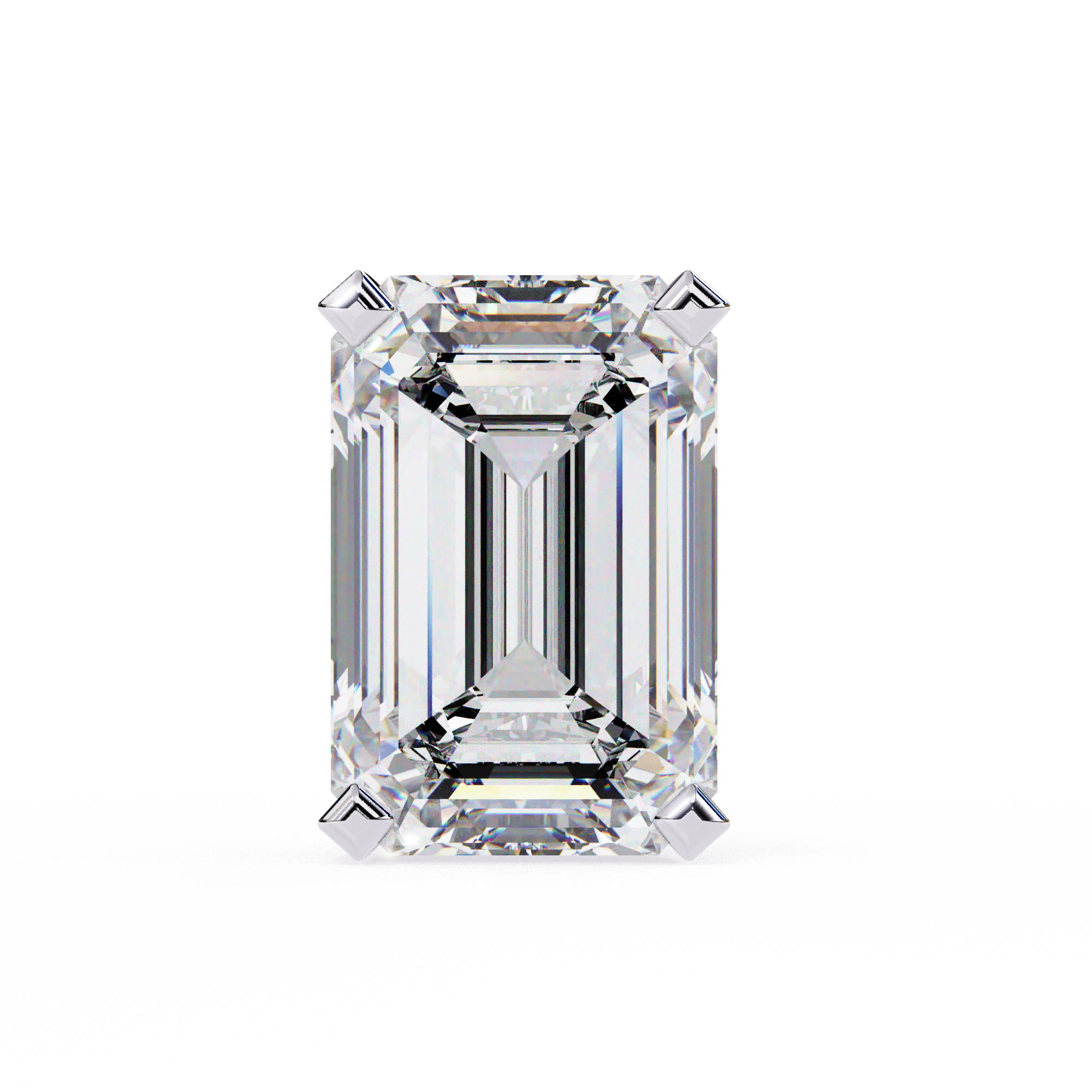 1.5 Carat emerald cut diamond stud earrings in a four prong