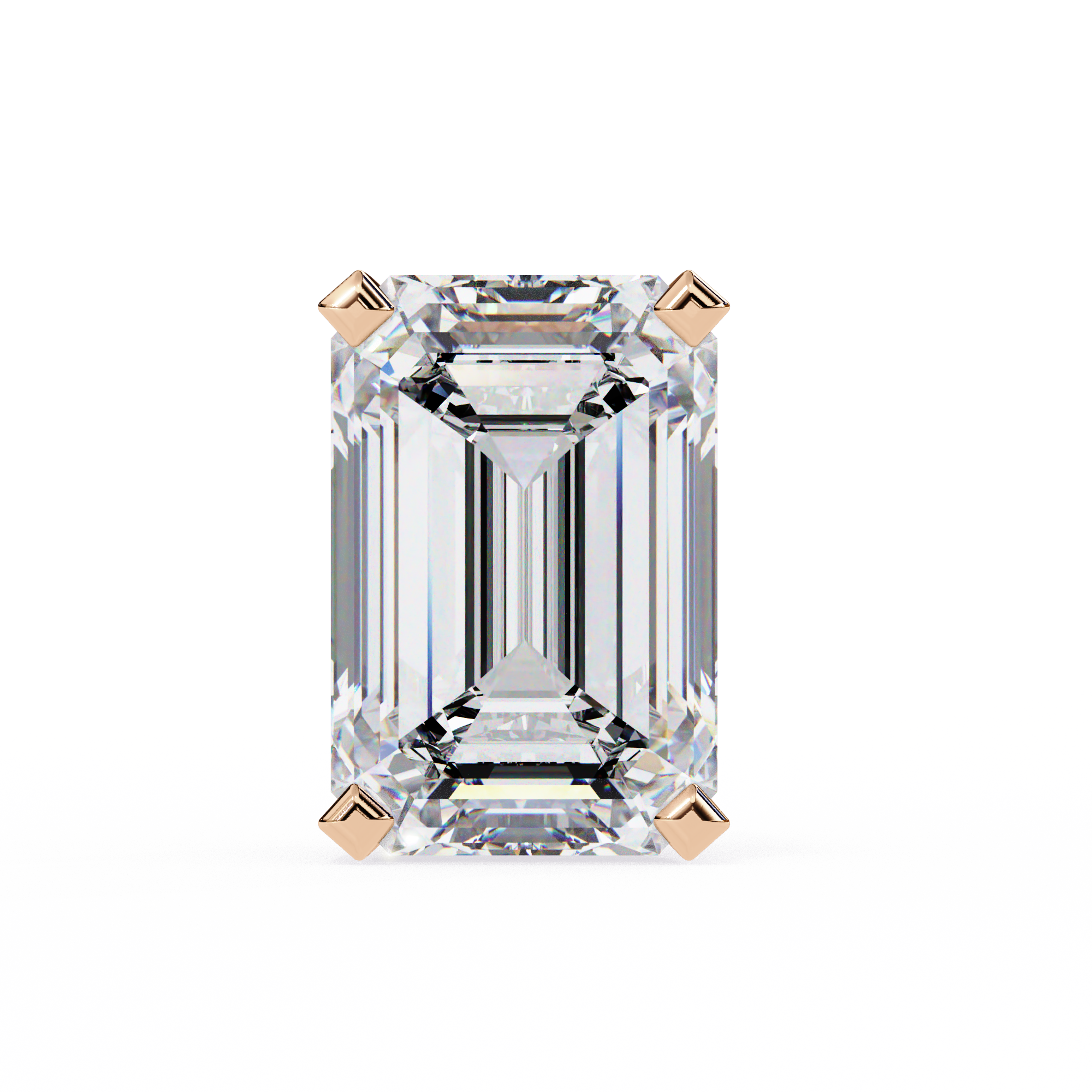 1.5 Carat emerald cut diamond stud earrings in a four prong