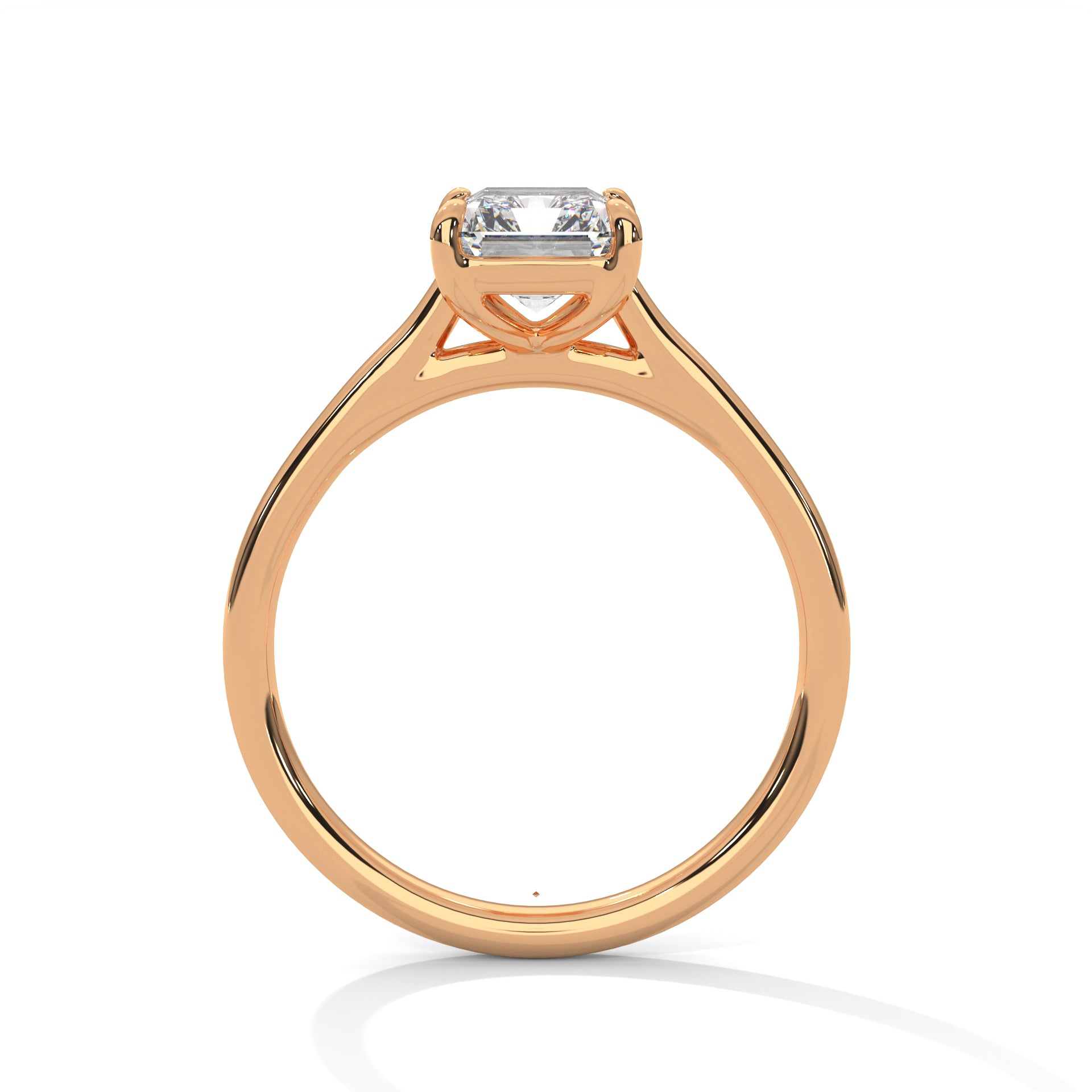 18KT Gold Plated 2 Carat Emerald Cut Solitaire Ring