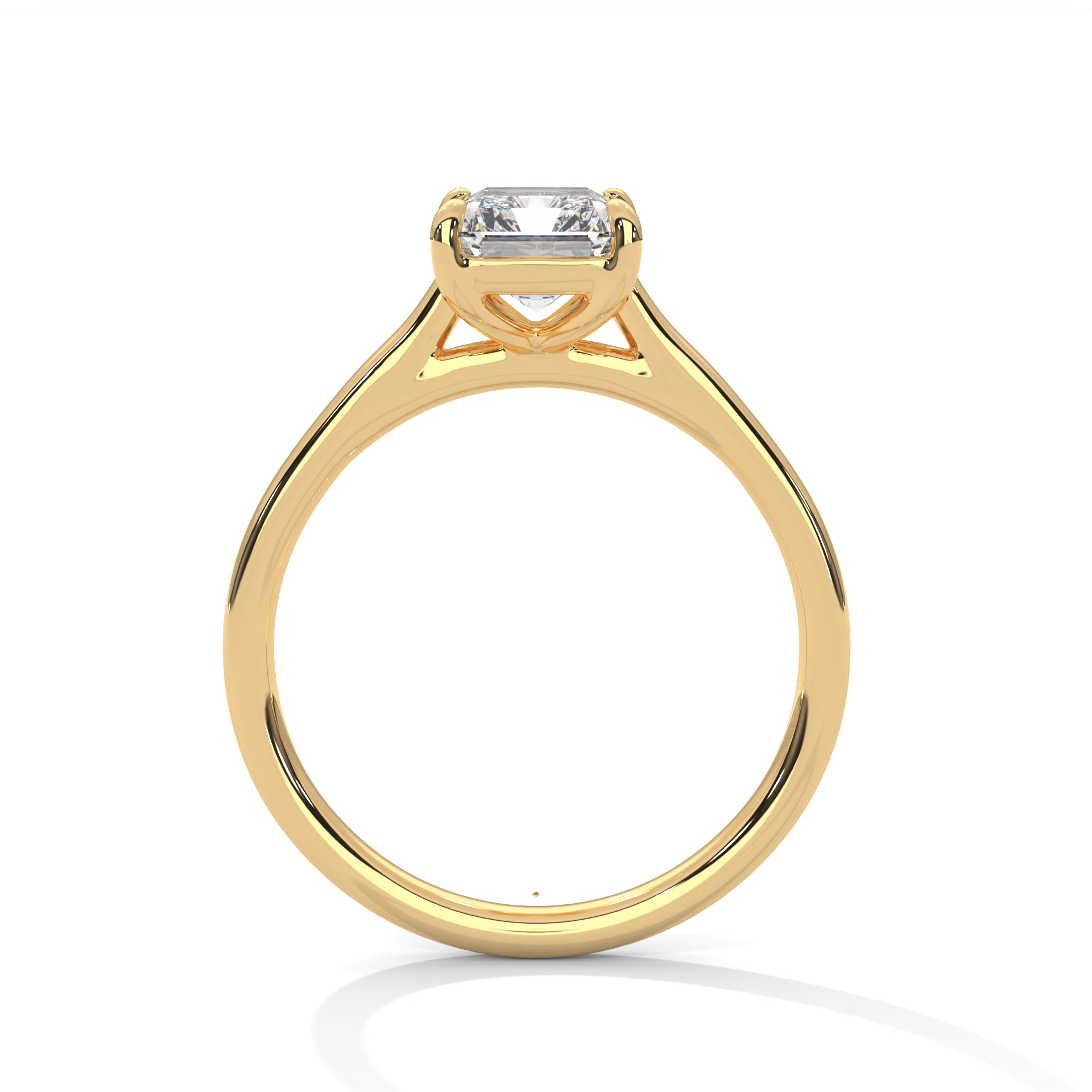 18KT Gold Plated 2 Carat Emerald Cut Solitaire Ring