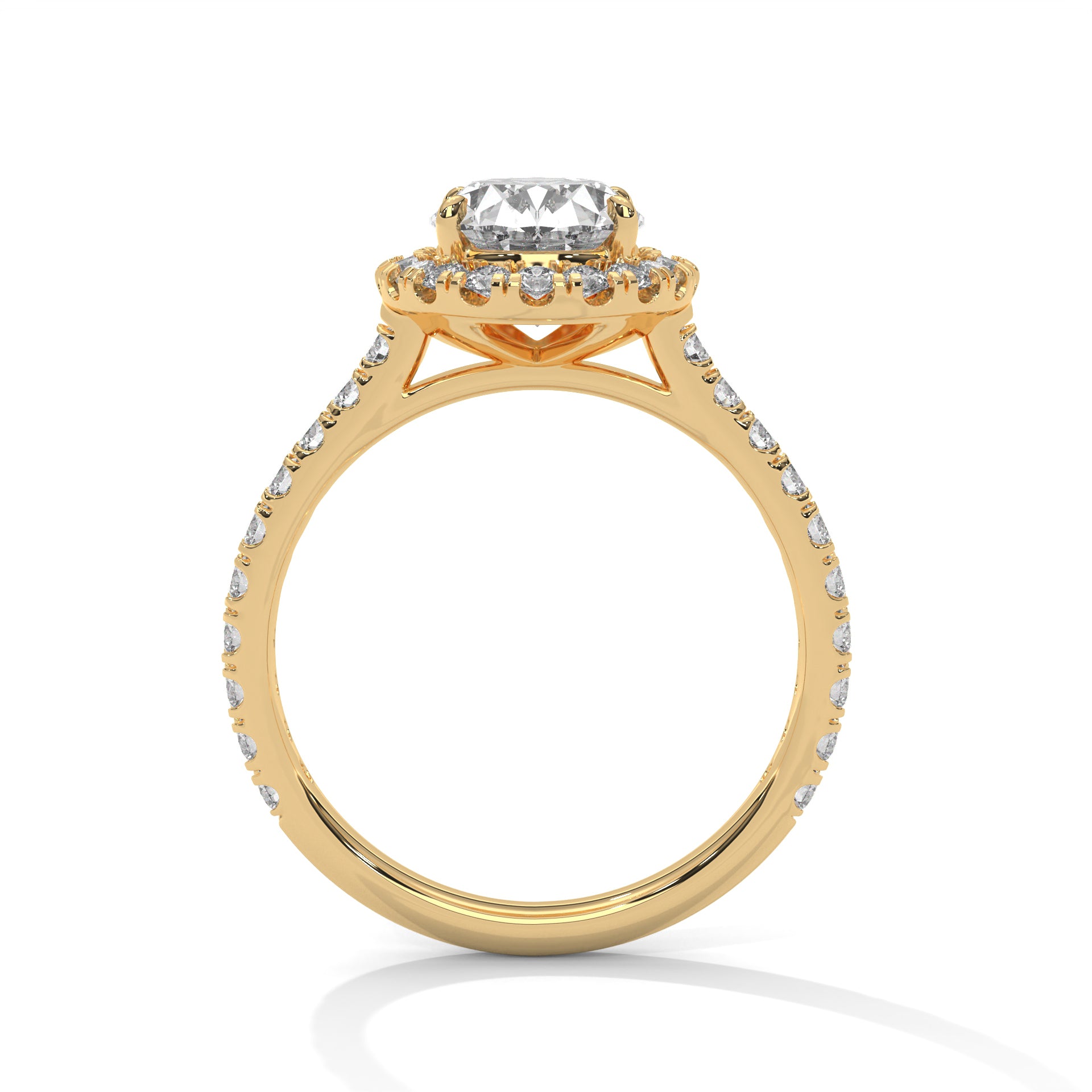18KT Gold Plated 2.61 CT Oval Cut Halo Solitaire Diamond Ring