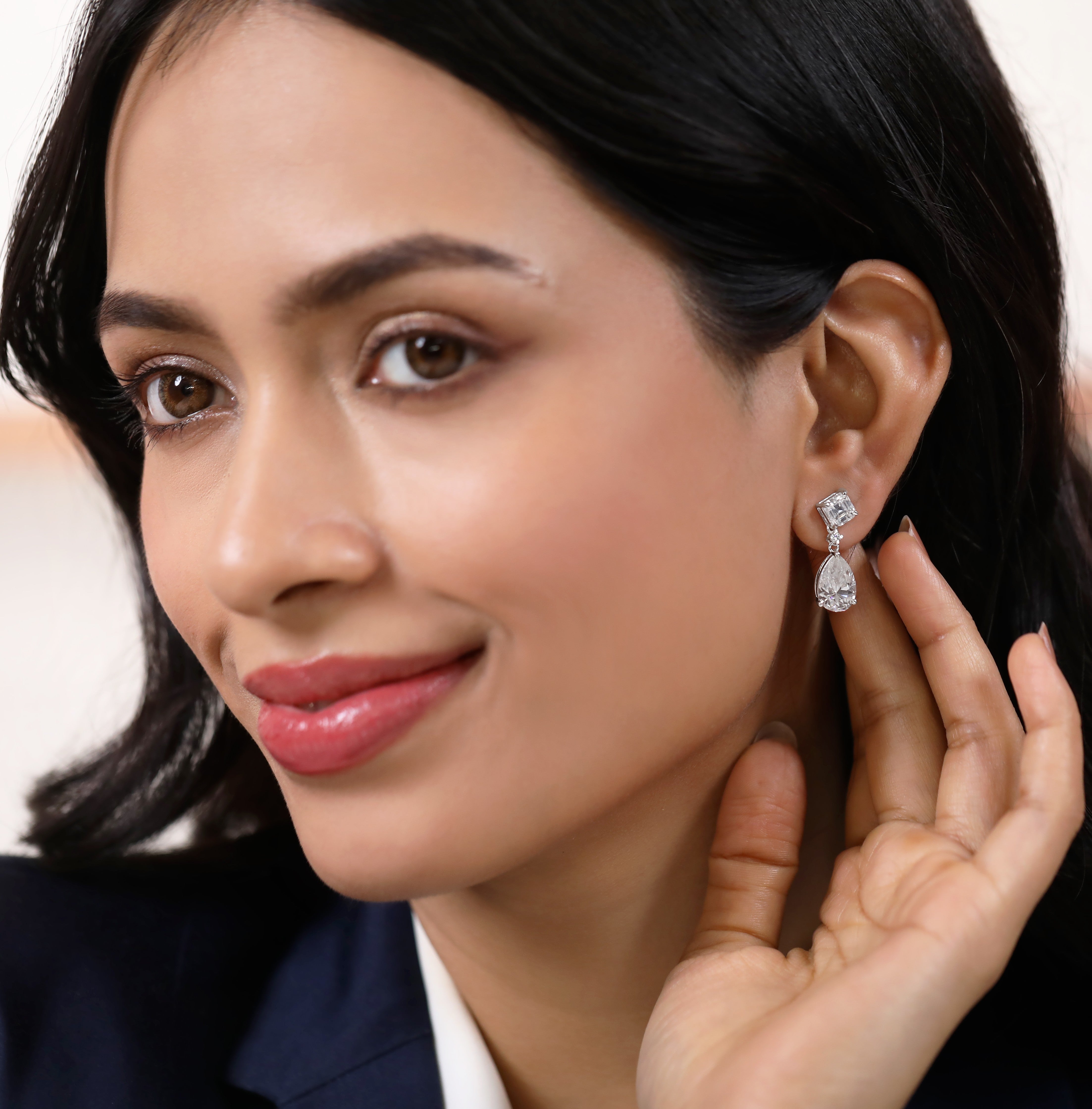 Silver Hand Made Silver Jewelry Set With Clip On Earrings Elegant Earring Se For Women