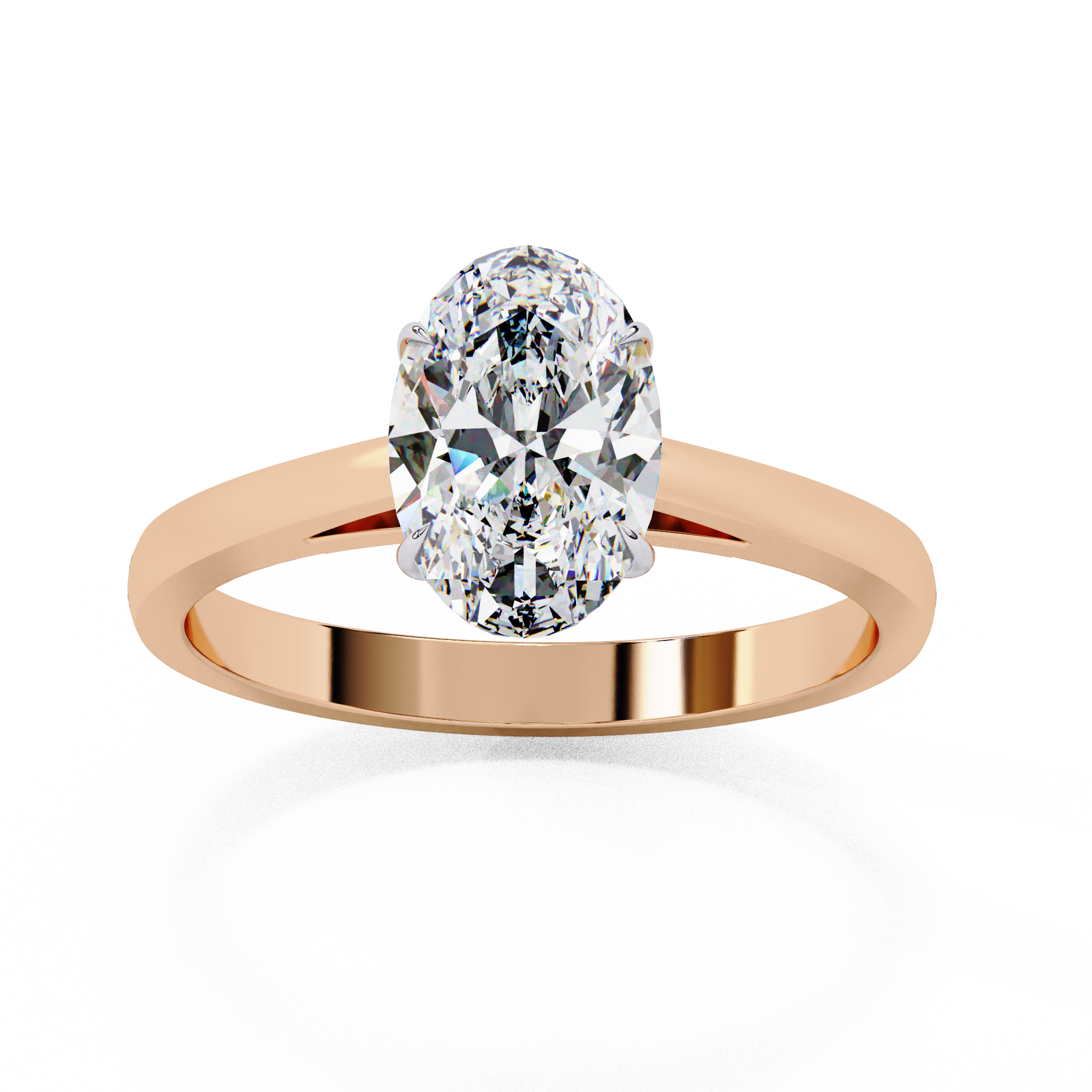 1.5 Ct classic oval cut solitaire diamond engagement Ring For Women