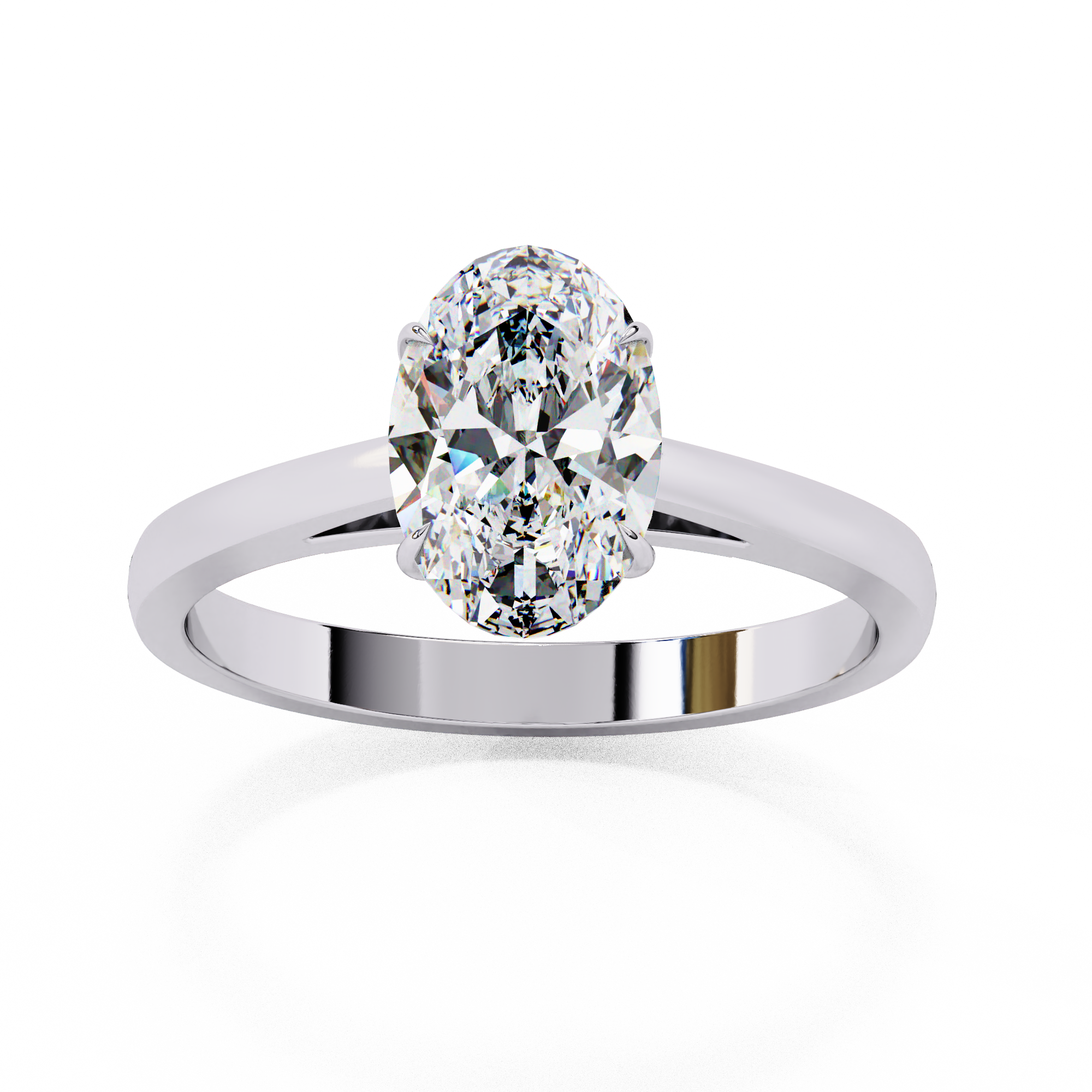 1.5 Ct classic oval cut solitaire diamond engagement Ring For Women