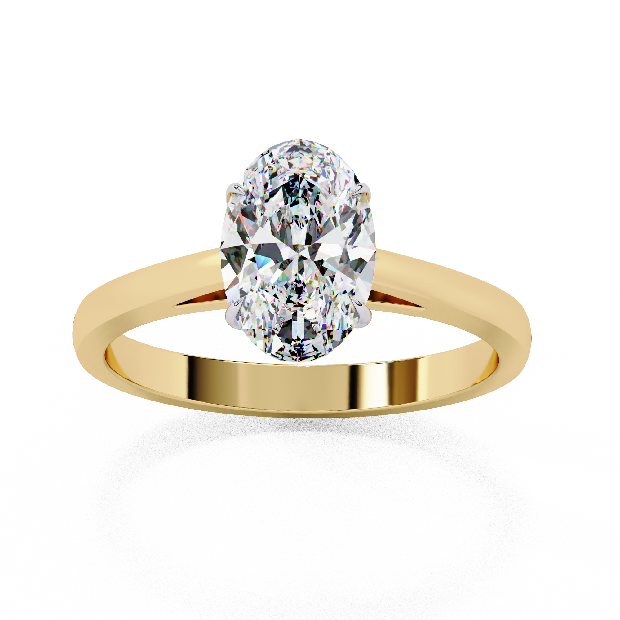 1.5 Ct classic oval cut solitaire diamond engagement Ring For Women